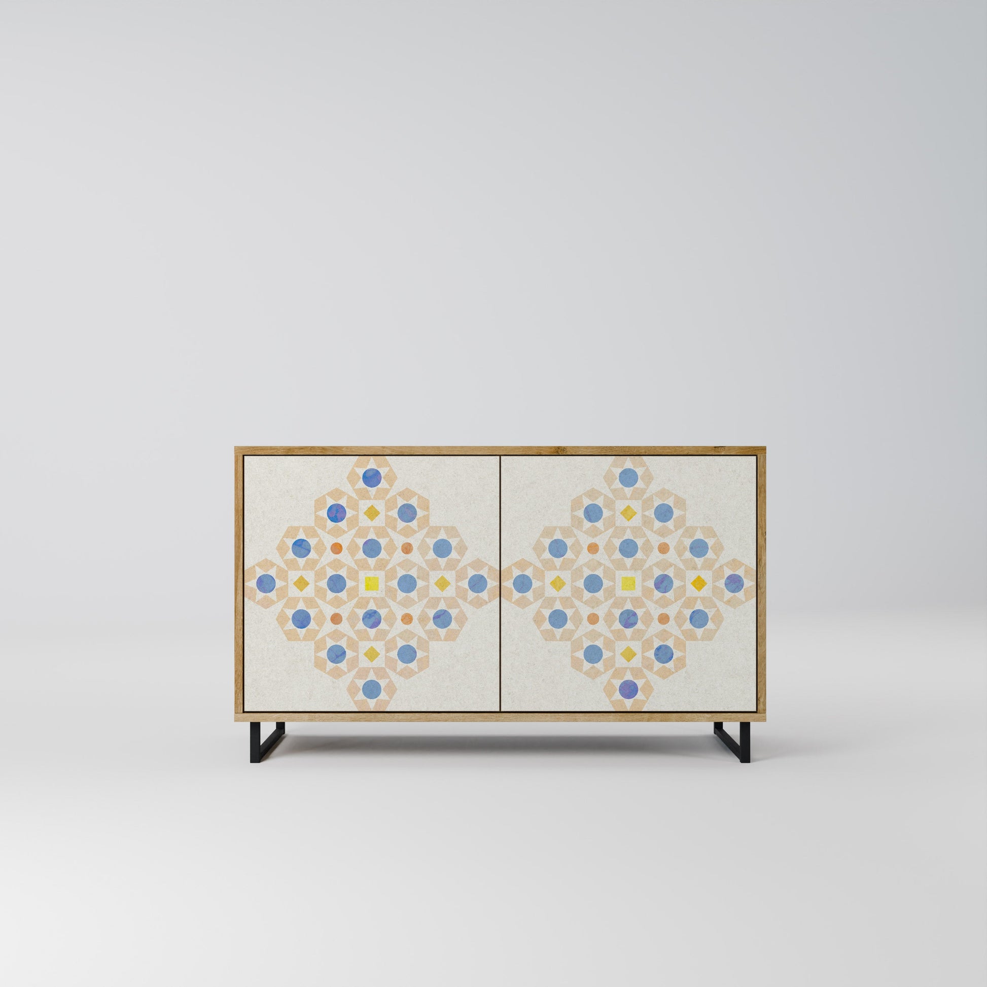 PATTERNED PRISM 2-Door Sideboard in Oak Effect