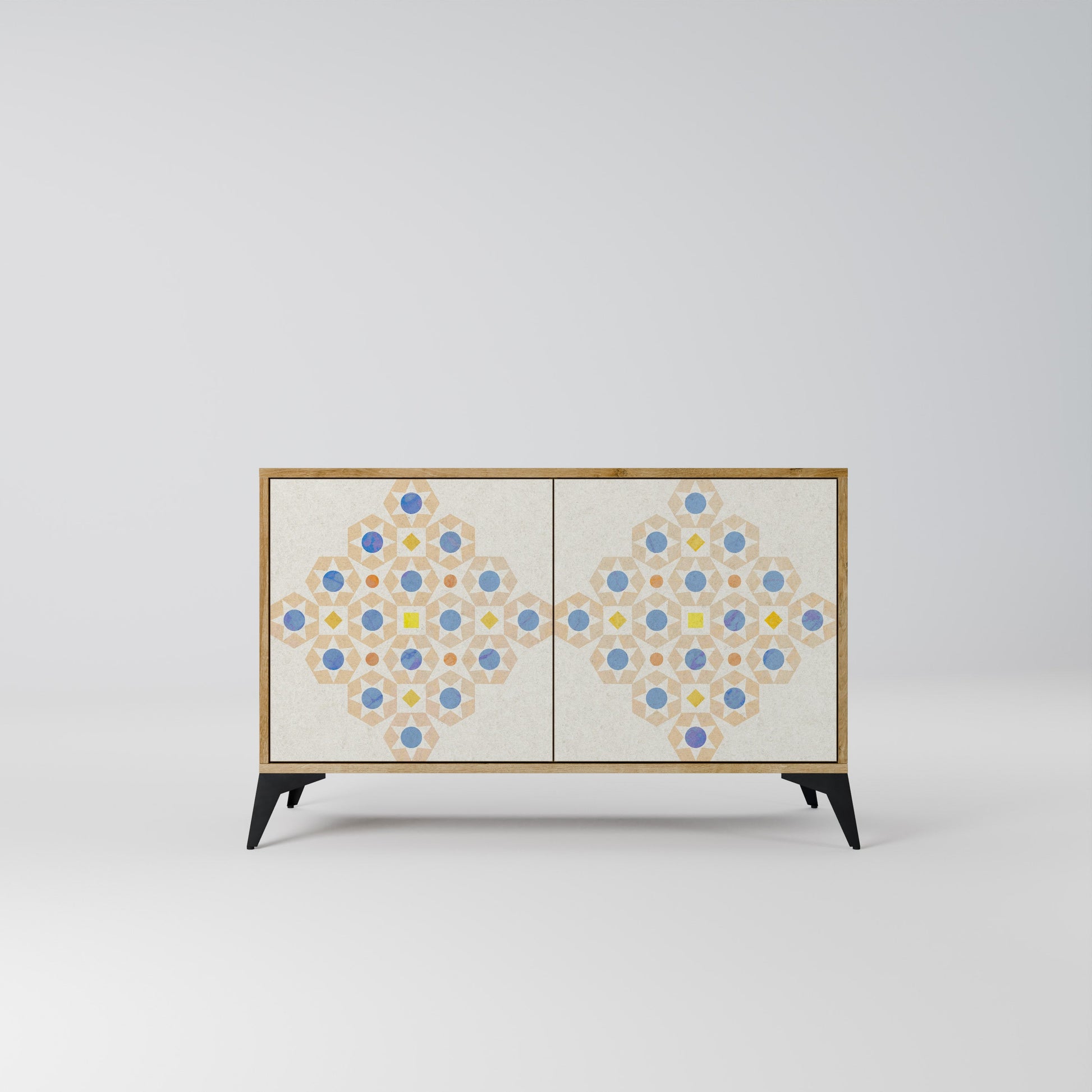 PATTERNED PRISM 2-Door Sideboard in Oak Effect