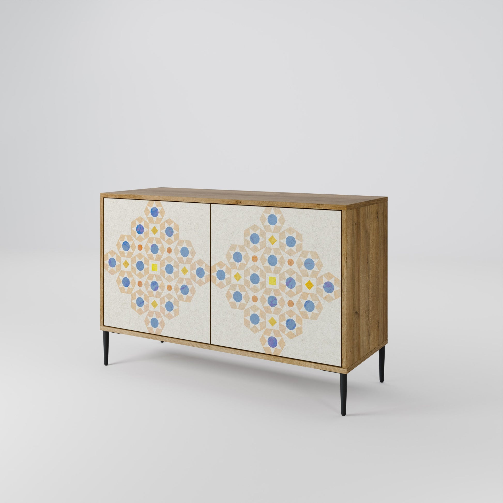 PATTERNED PRISM 2-Door Sideboard in Oak Effect