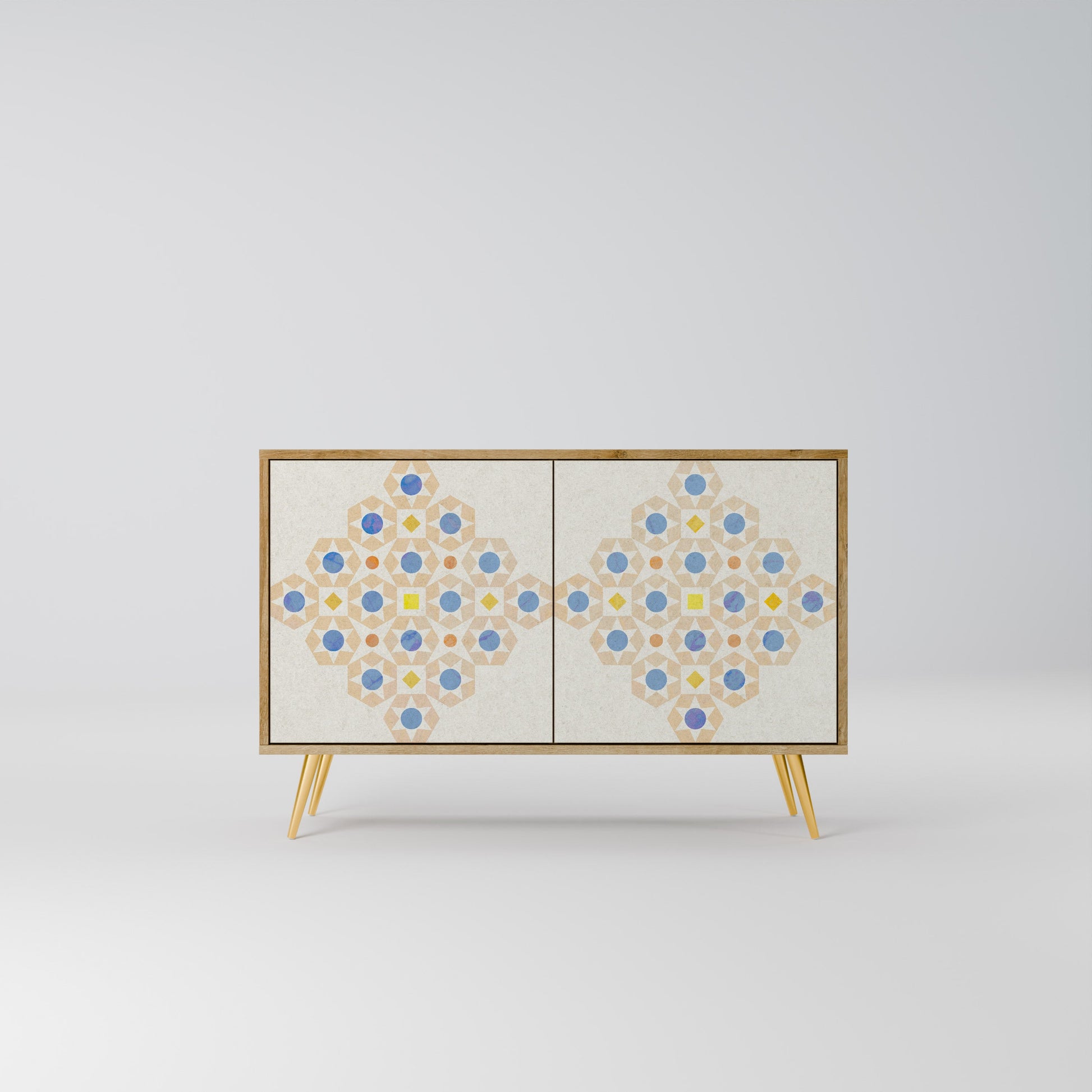 PATTERNED PRISM 2-Door Sideboard in Oak Effect