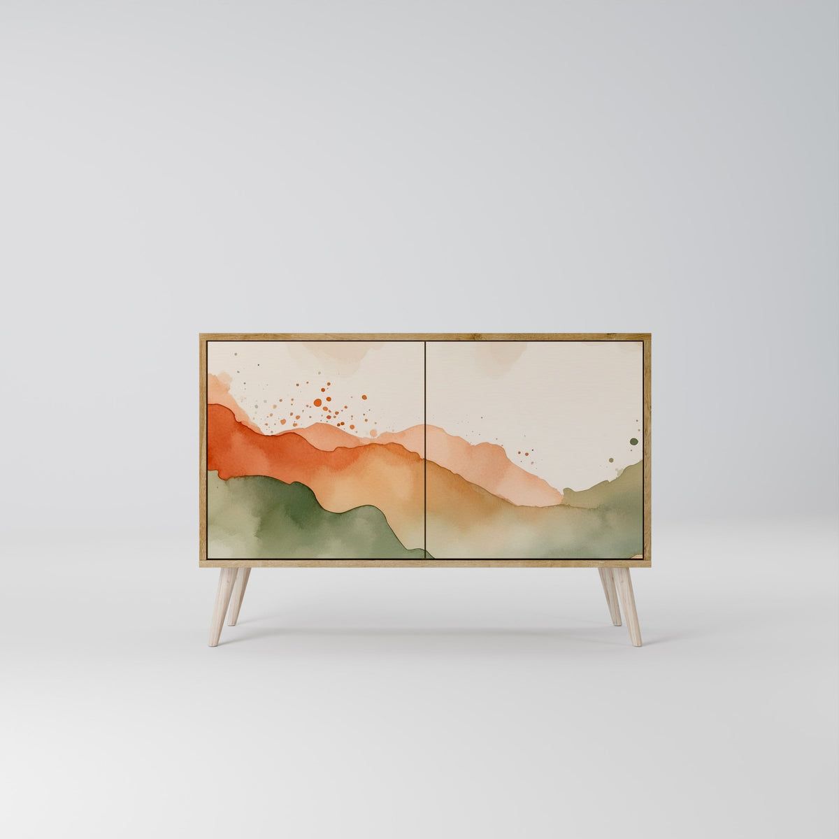 Buffet 2 portes WATERCOLOUR PEAKS effet chêne