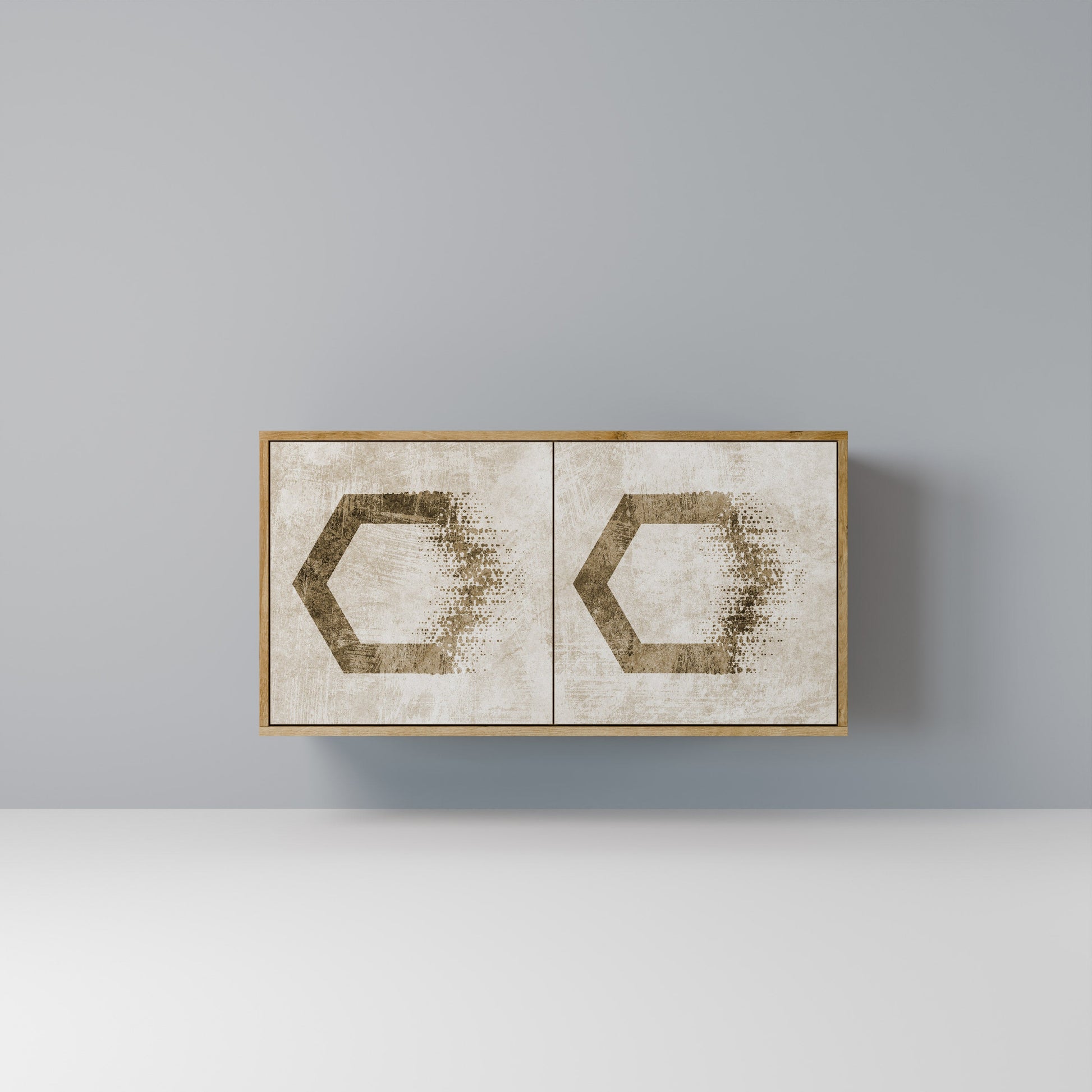 Buffet 2 portes HEXAGONAL SHAPES effet chêne