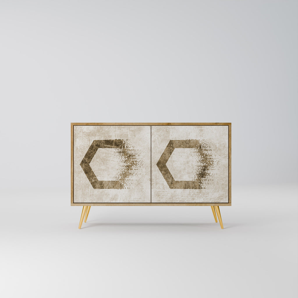 Buffet 2 portes HEXAGONAL SHAPES effet chêne