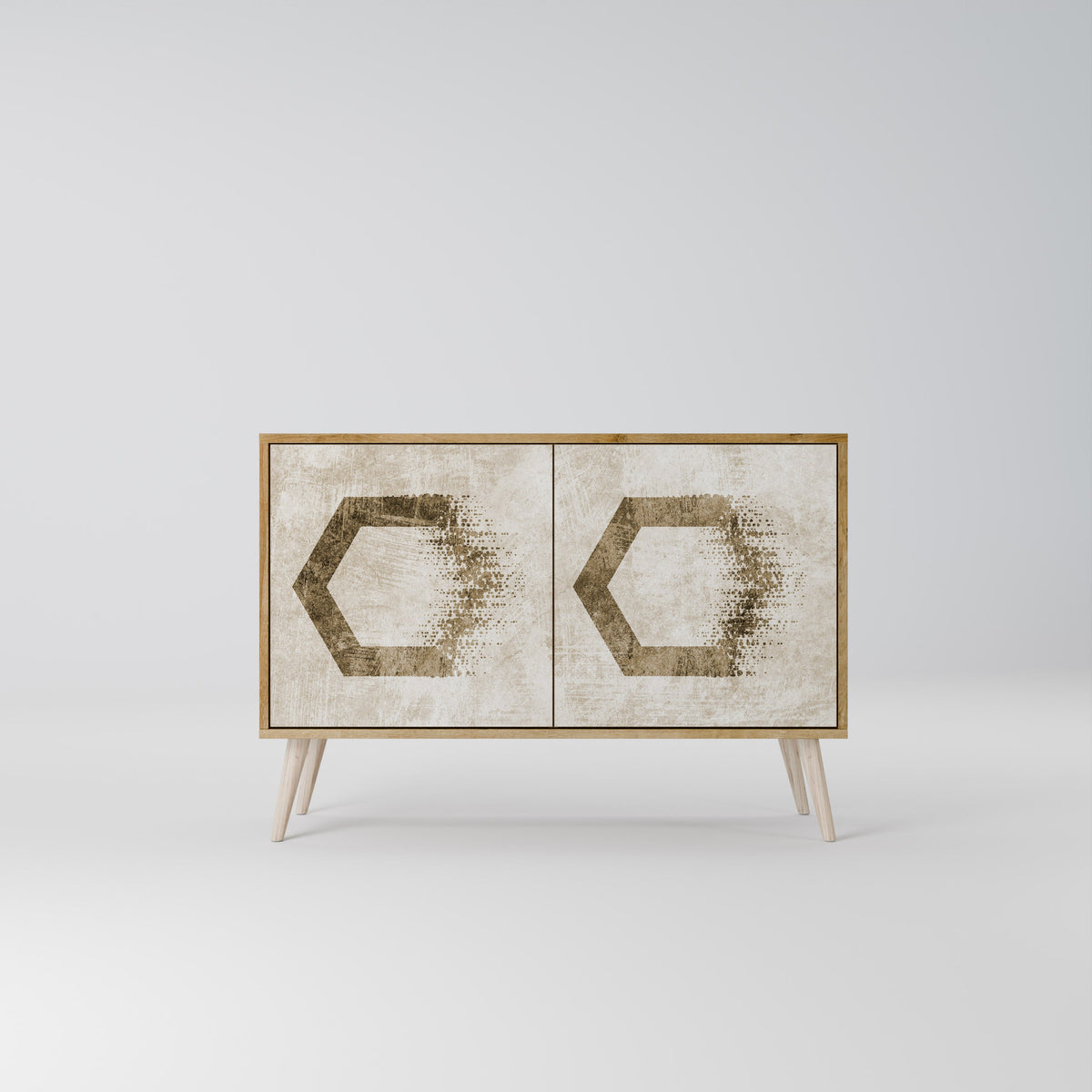 Buffet 2 portes HEXAGONAL SHAPES effet chêne