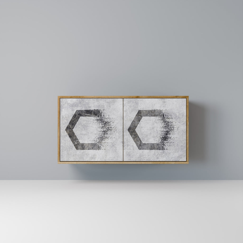HEXAGONAL FIGURES 2-Door Sideboard in Oak Effect