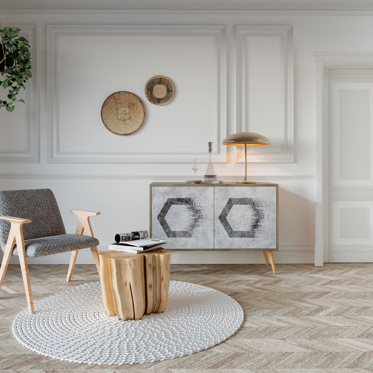 HEXAGONAL FIGURES 2-Door Sideboard