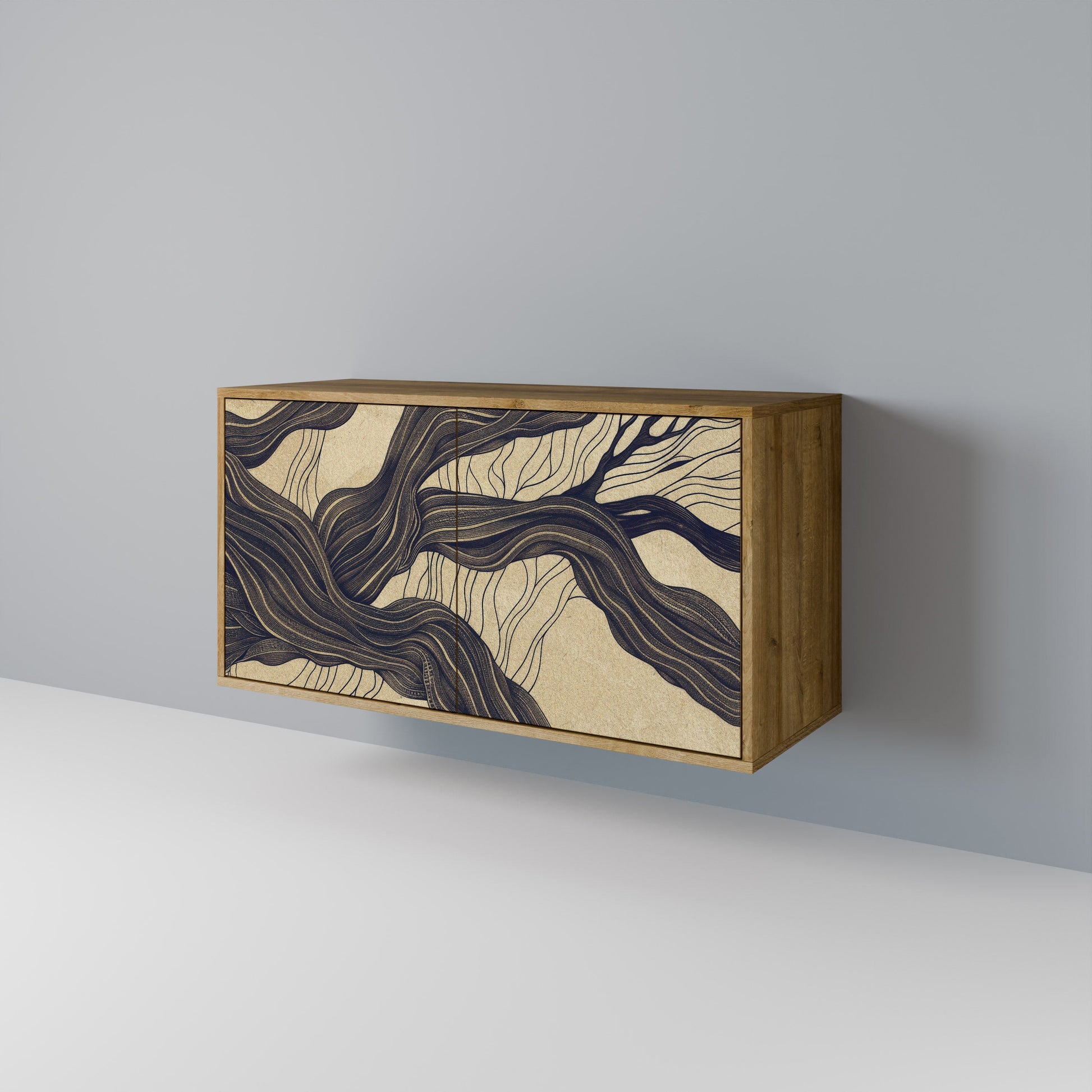 UNIFIED FRAGMENTS 2-Door Sideboard in Oak Effect