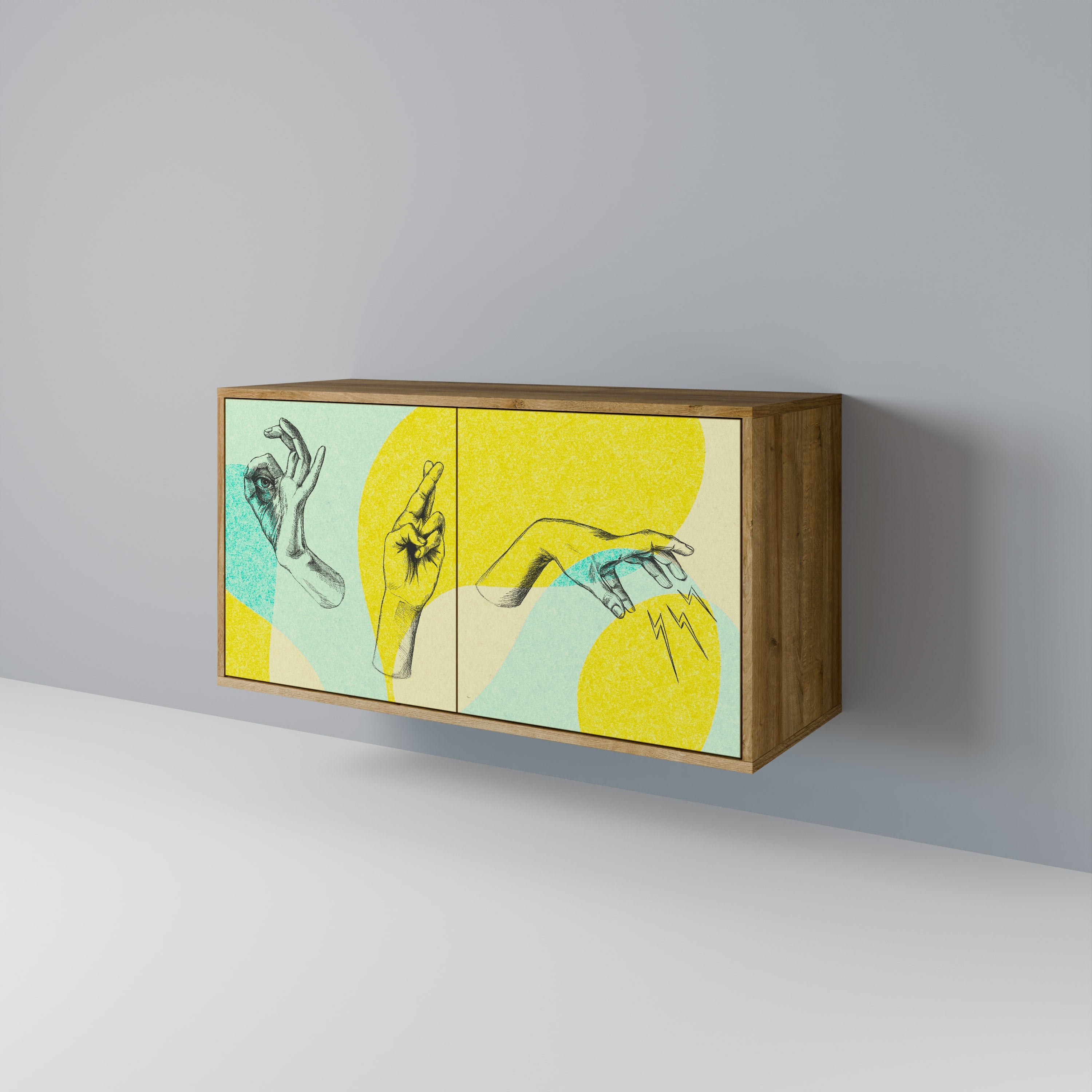 Buffet 2 portes BODY LANGUAGE effet chêne