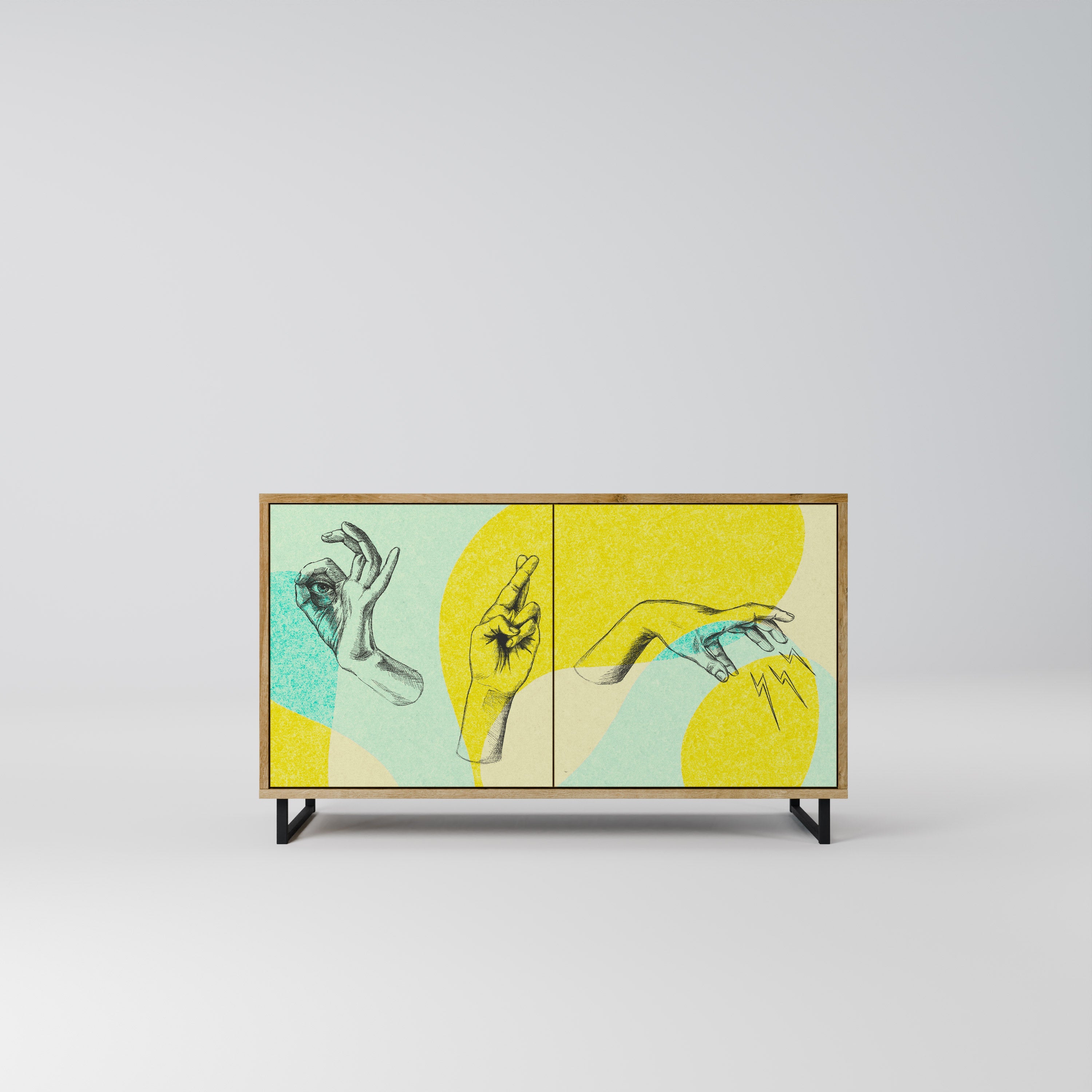 Buffet 2 portes BODY LANGUAGE effet chêne