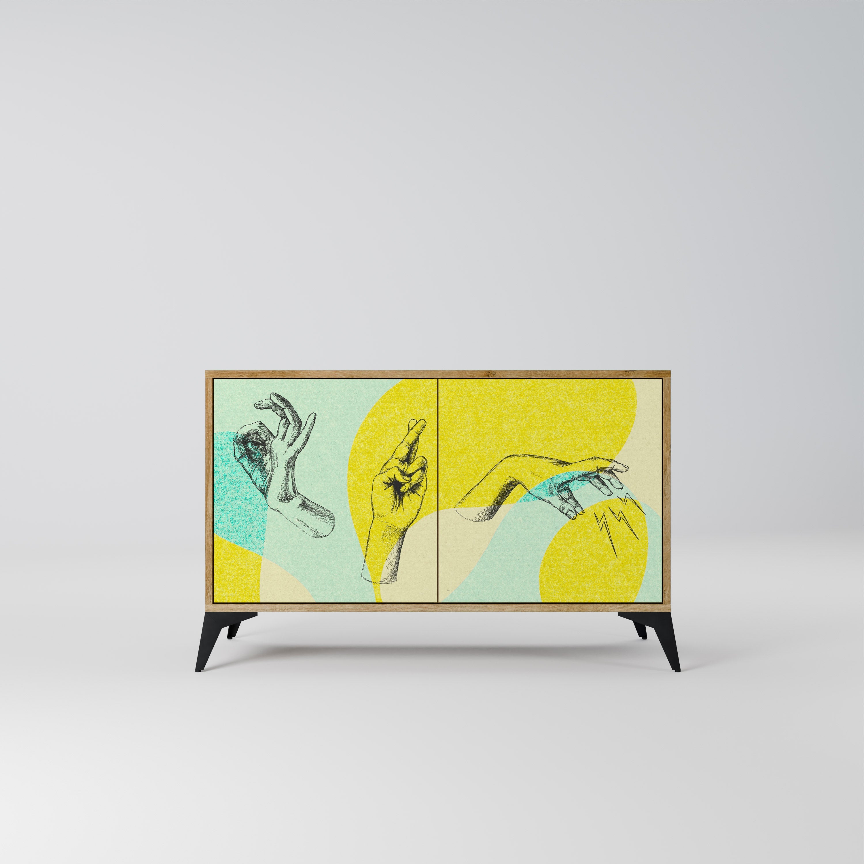 Buffet 2 portes BODY LANGUAGE effet chêne