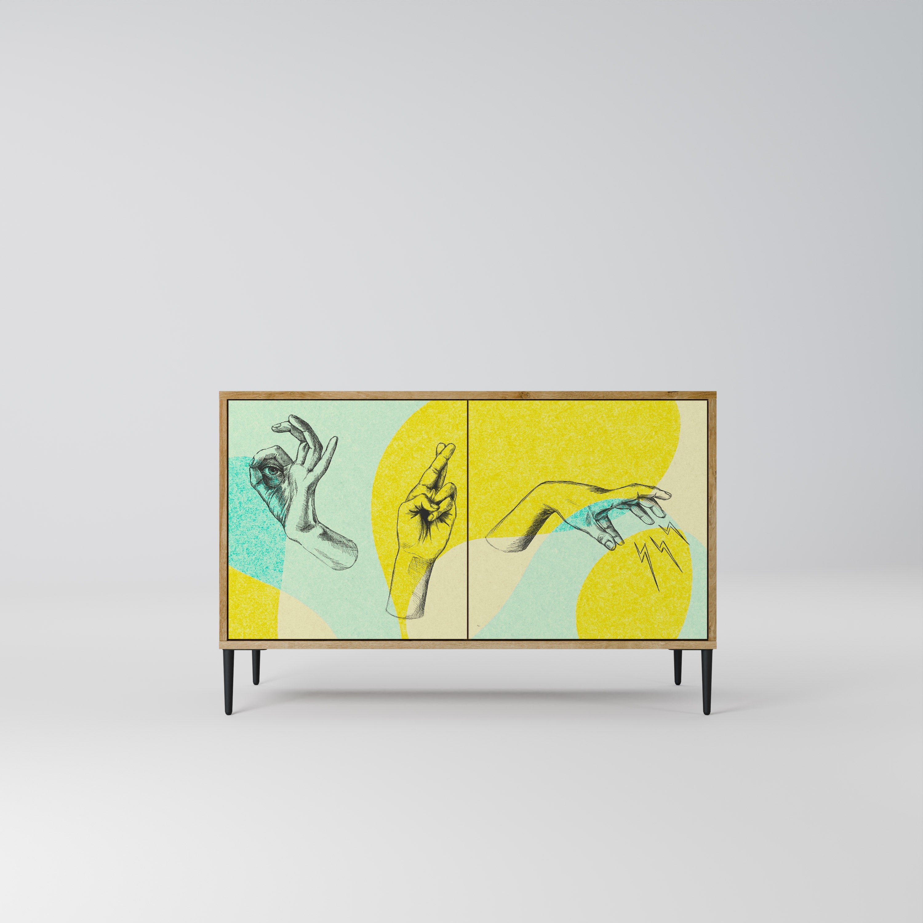 Buffet 2 portes BODY LANGUAGE effet chêne