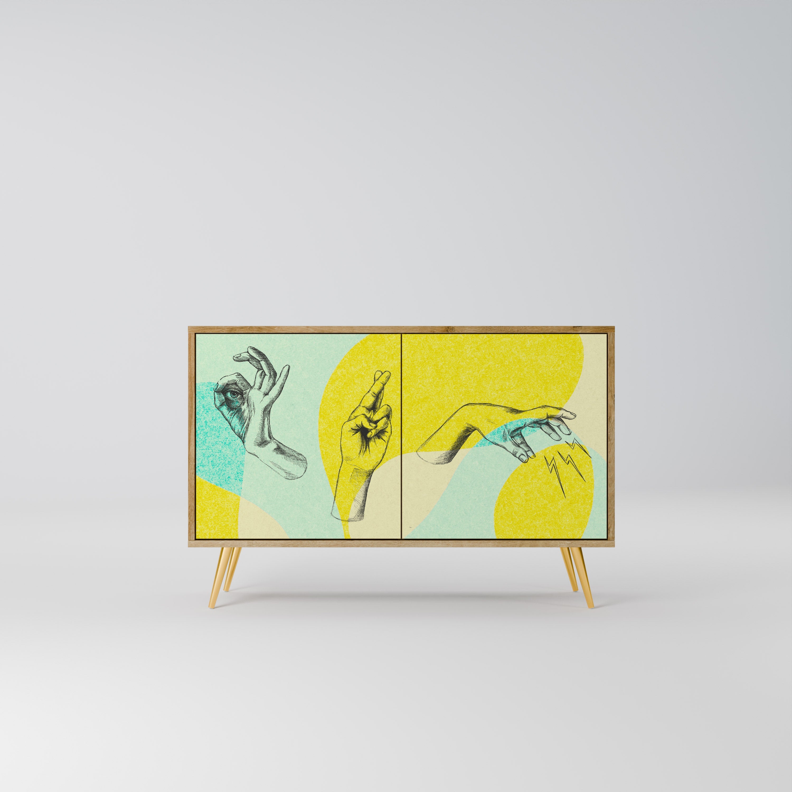 Buffet 2 portes BODY LANGUAGE effet chêne