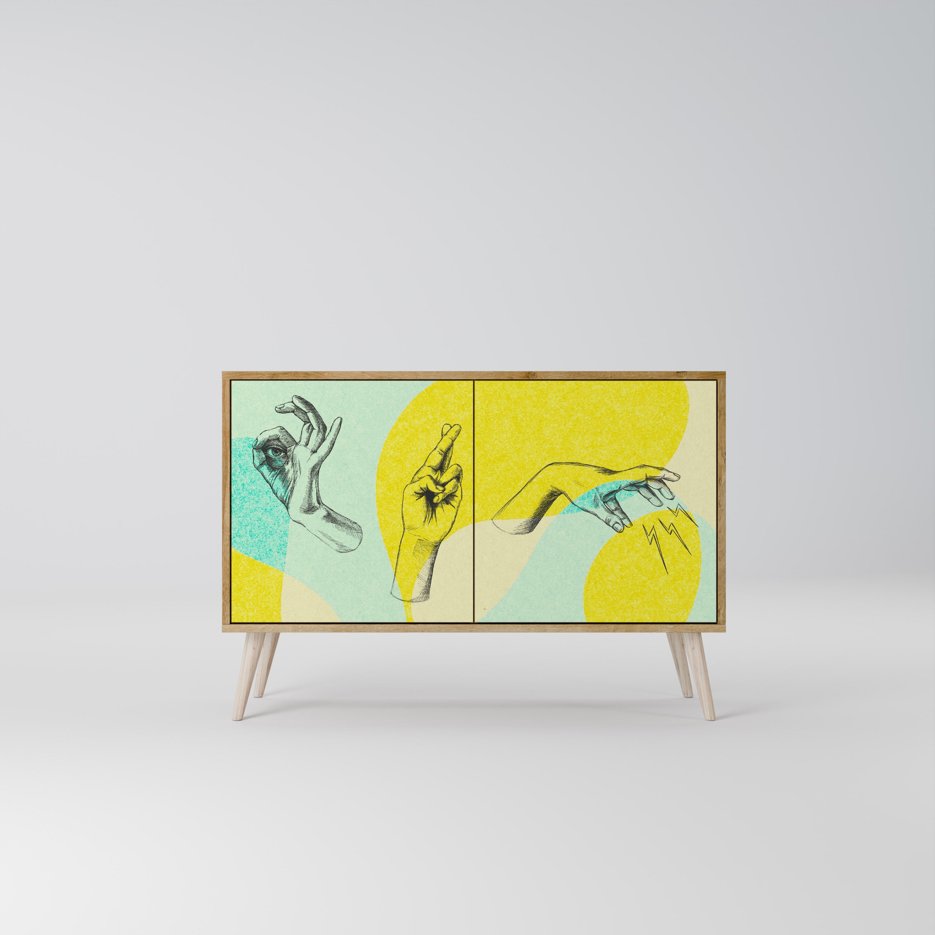 Buffet 2 portes BODY LANGUAGE effet chêne