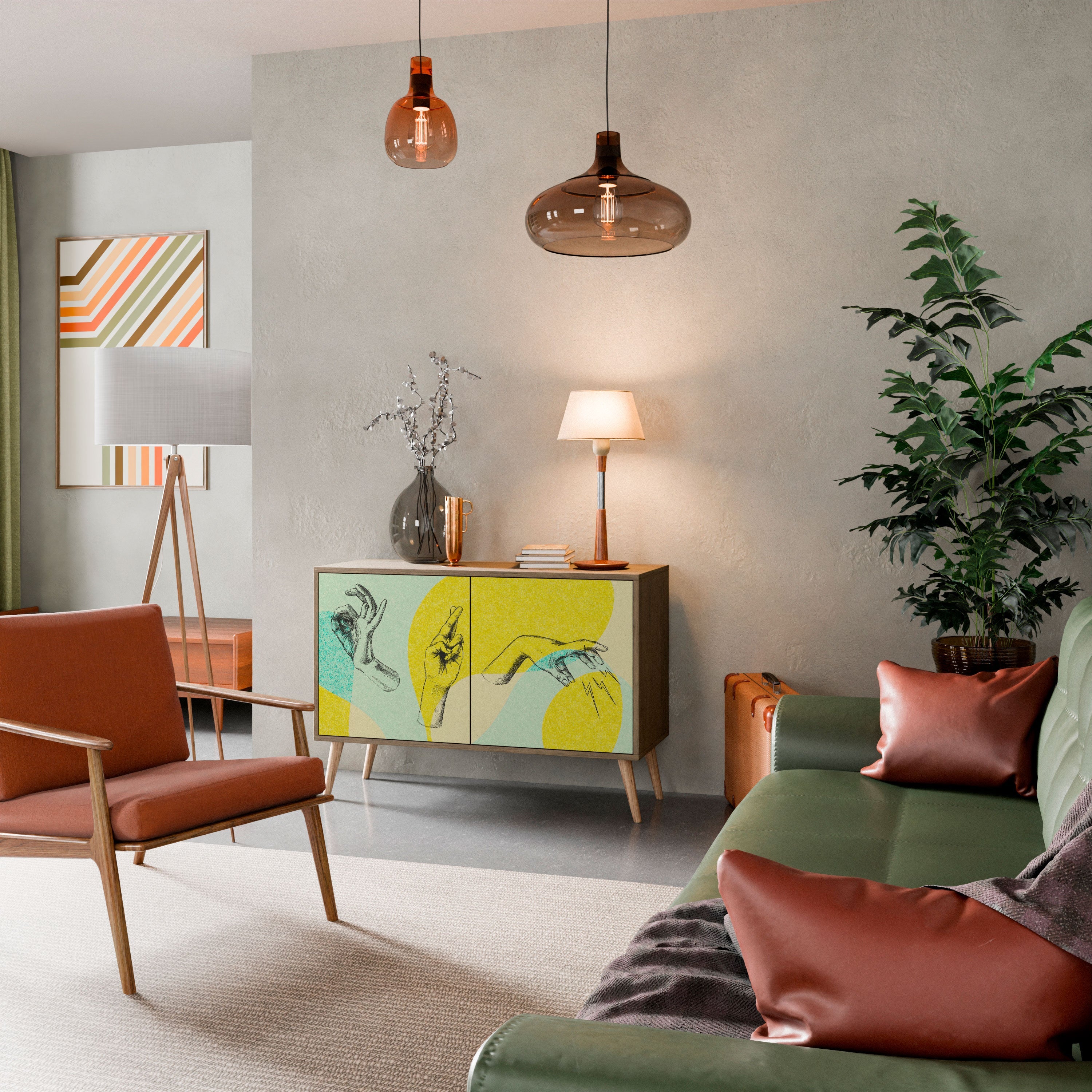 Buffet 2 portes BODY LANGUAGE effet chêne