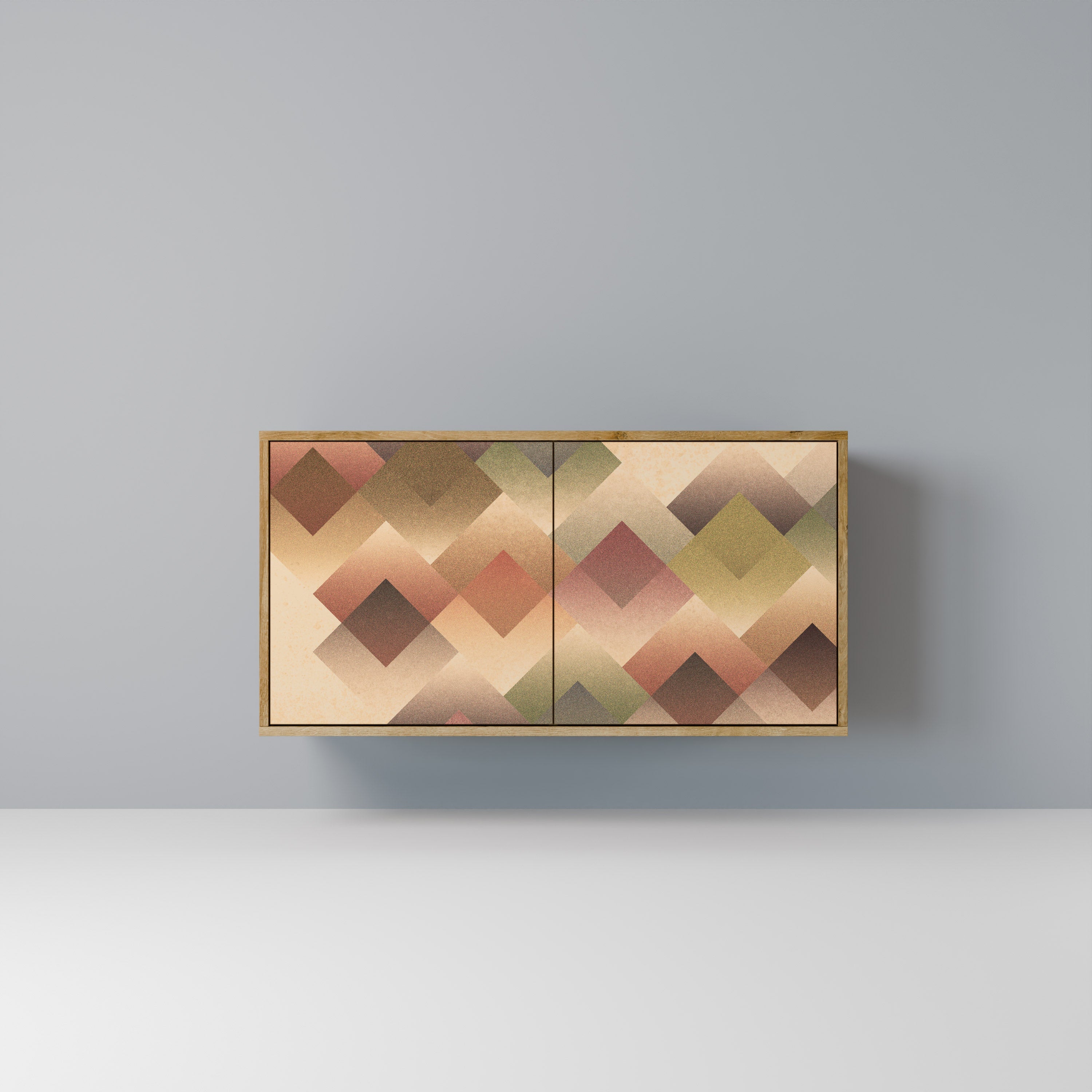 Buffet 2 portes GEOMETRIC FUSION effet chêne