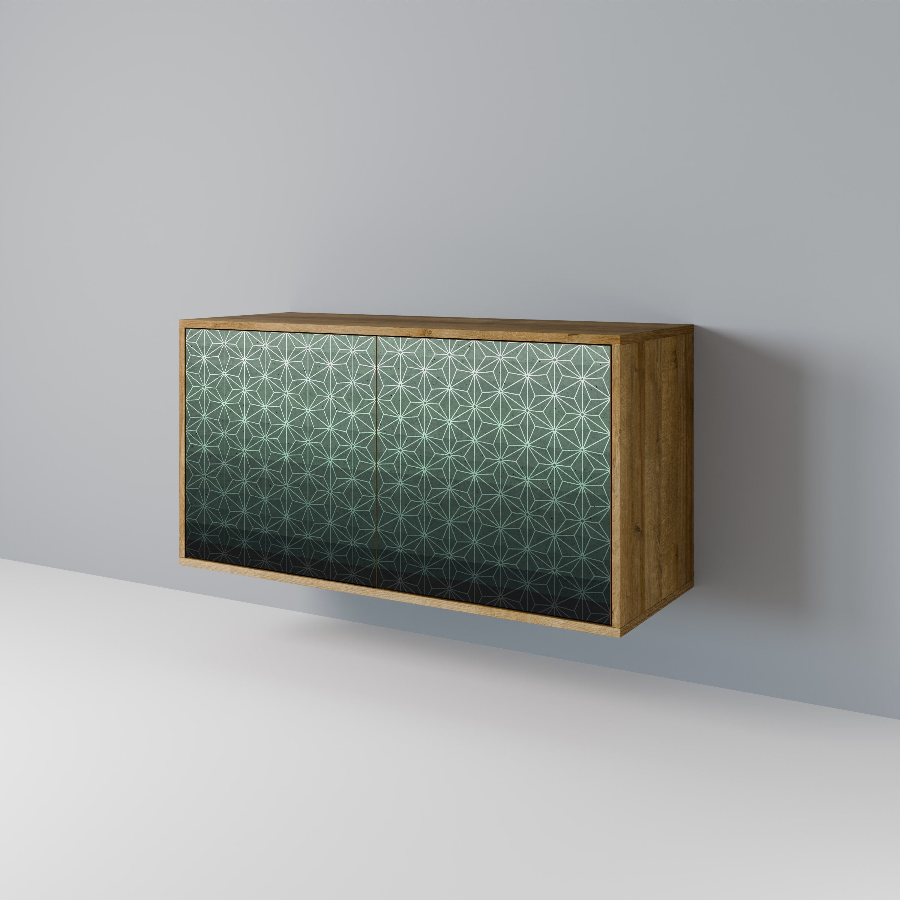 Buffet 2 portes effet chêne GLIMMER ORNEMENTAL