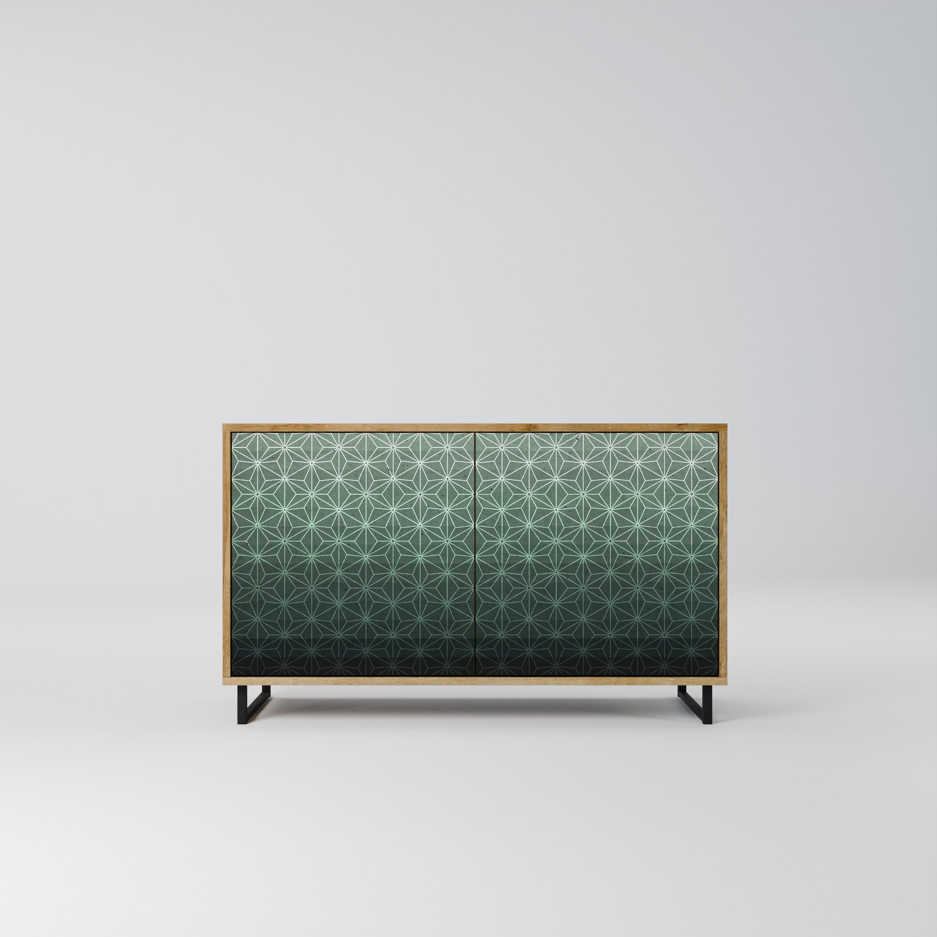 Buffet 2 portes effet chêne GLIMMER ORNEMENTAL