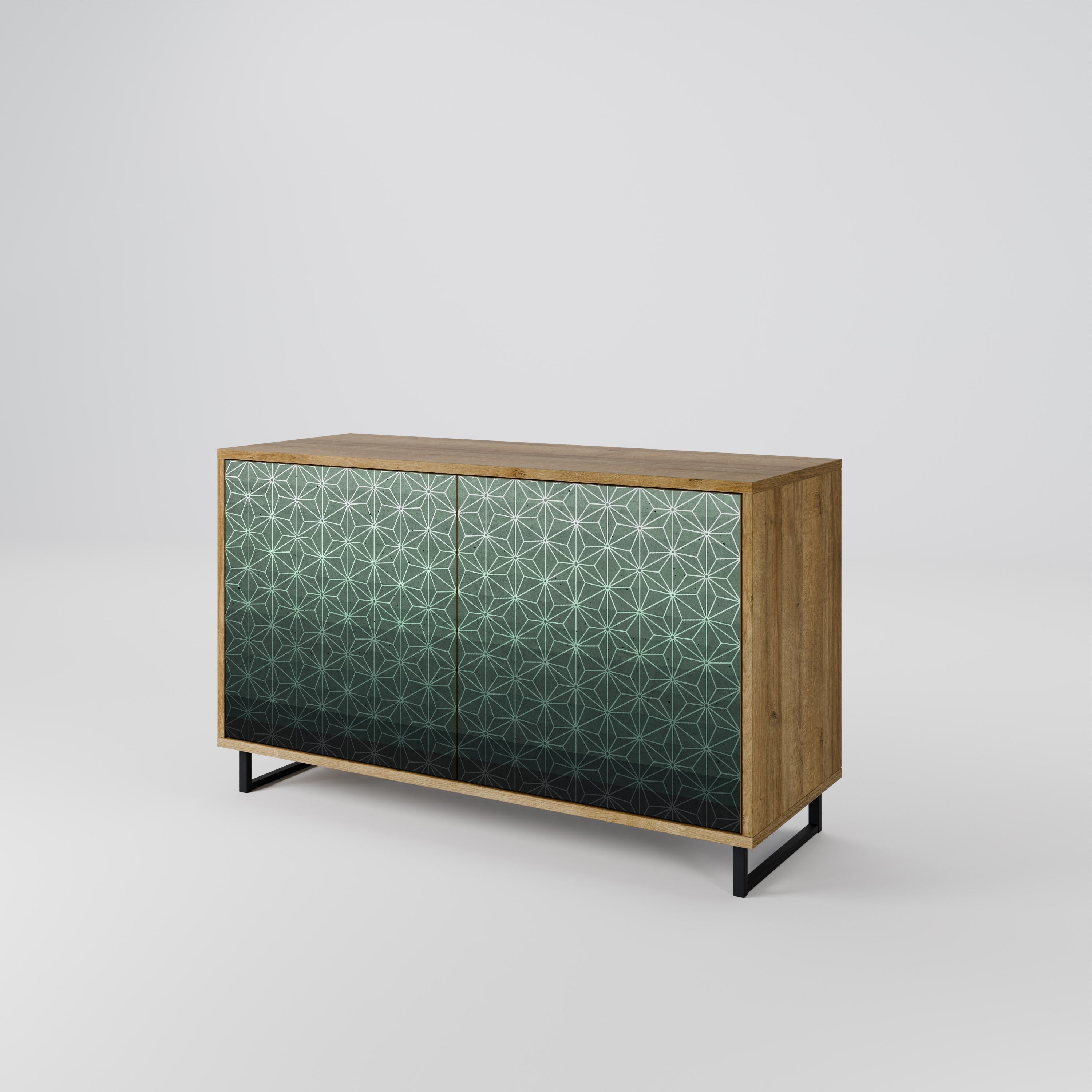 Buffet 2 portes effet chêne GLIMMER ORNEMENTAL