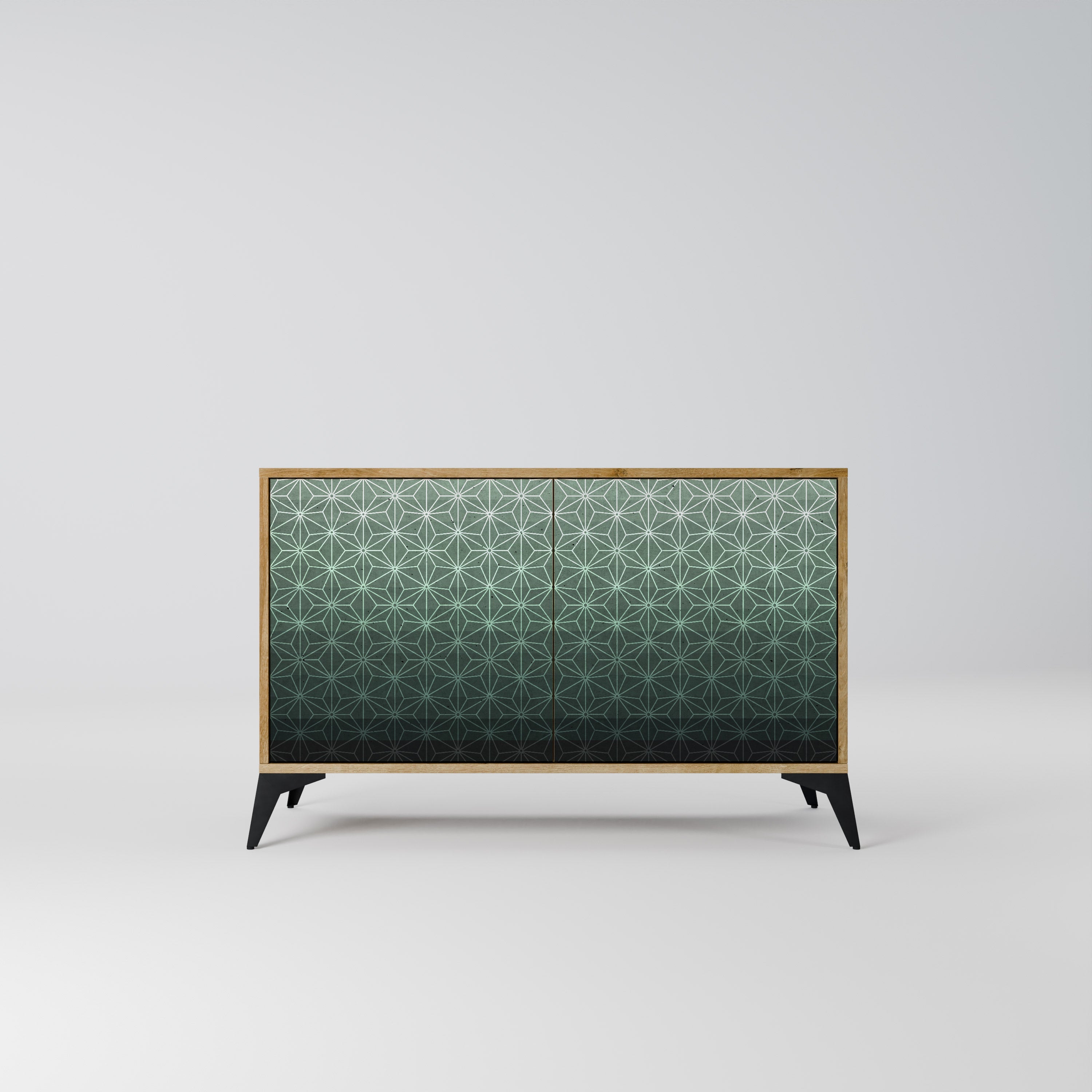 Buffet 2 portes effet chêne GLIMMER ORNEMENTAL