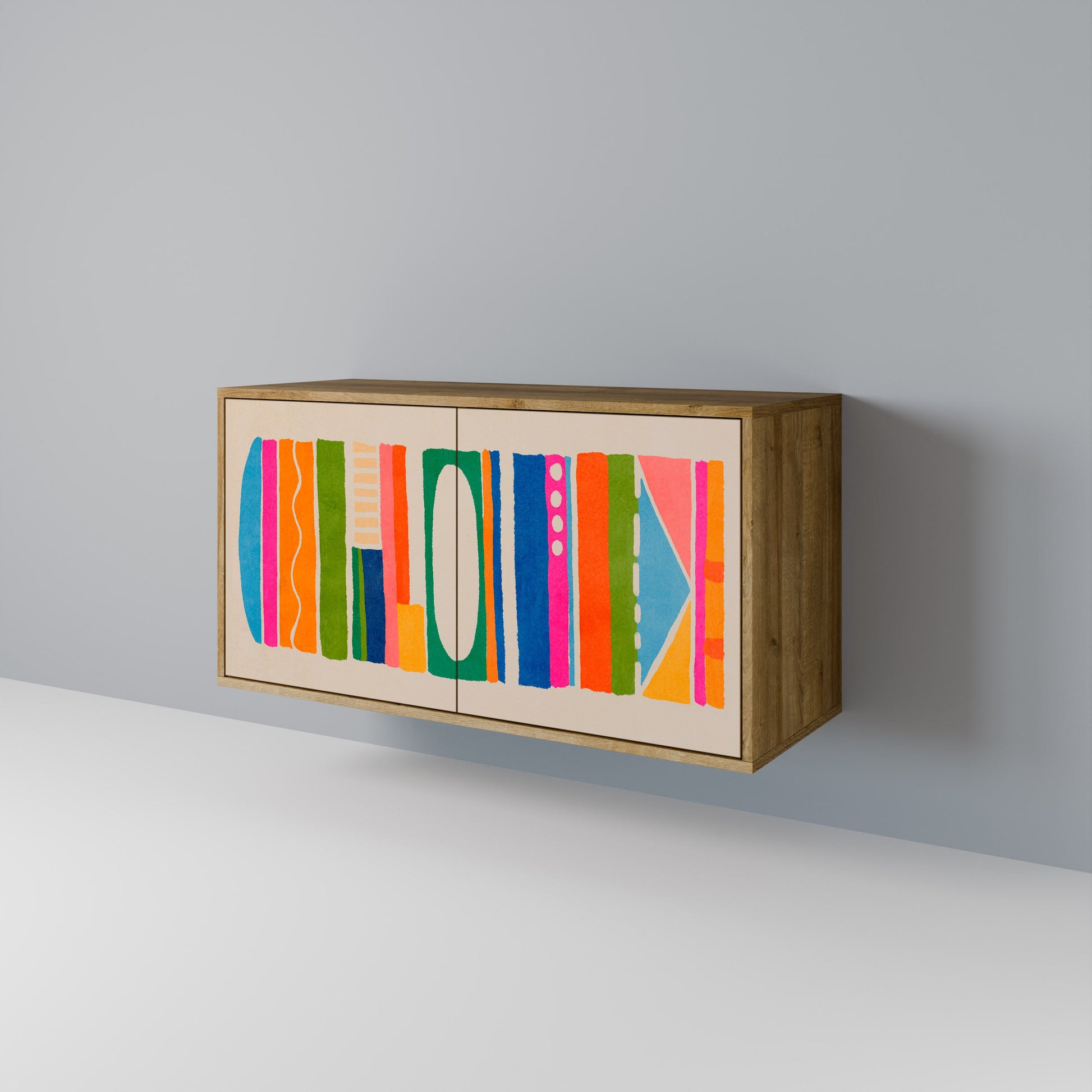 GEOMETRIC SHINE 2-Door Sideboard in Oak Effect