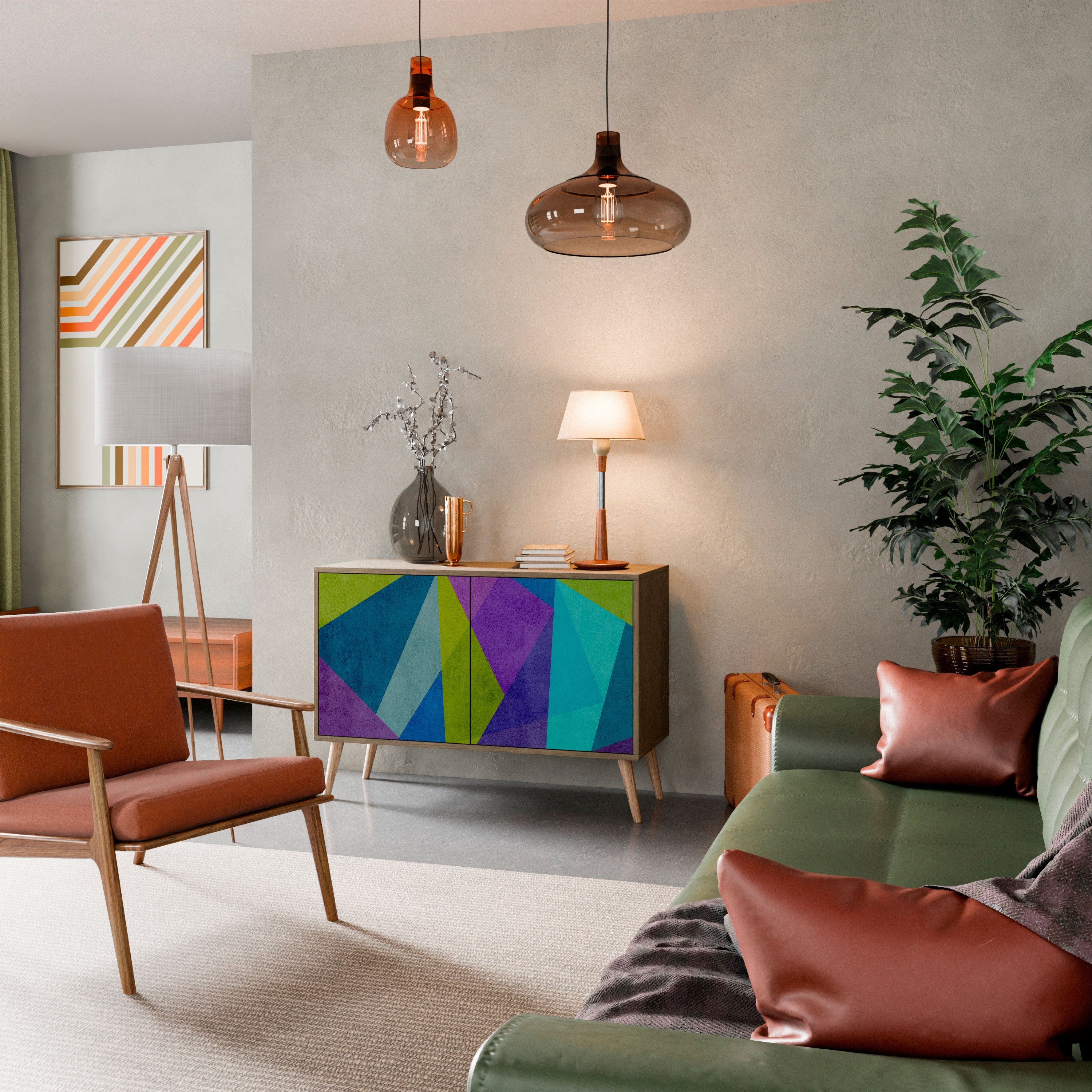 Buffet 2 portes effet chêne COLD SHOWCASE