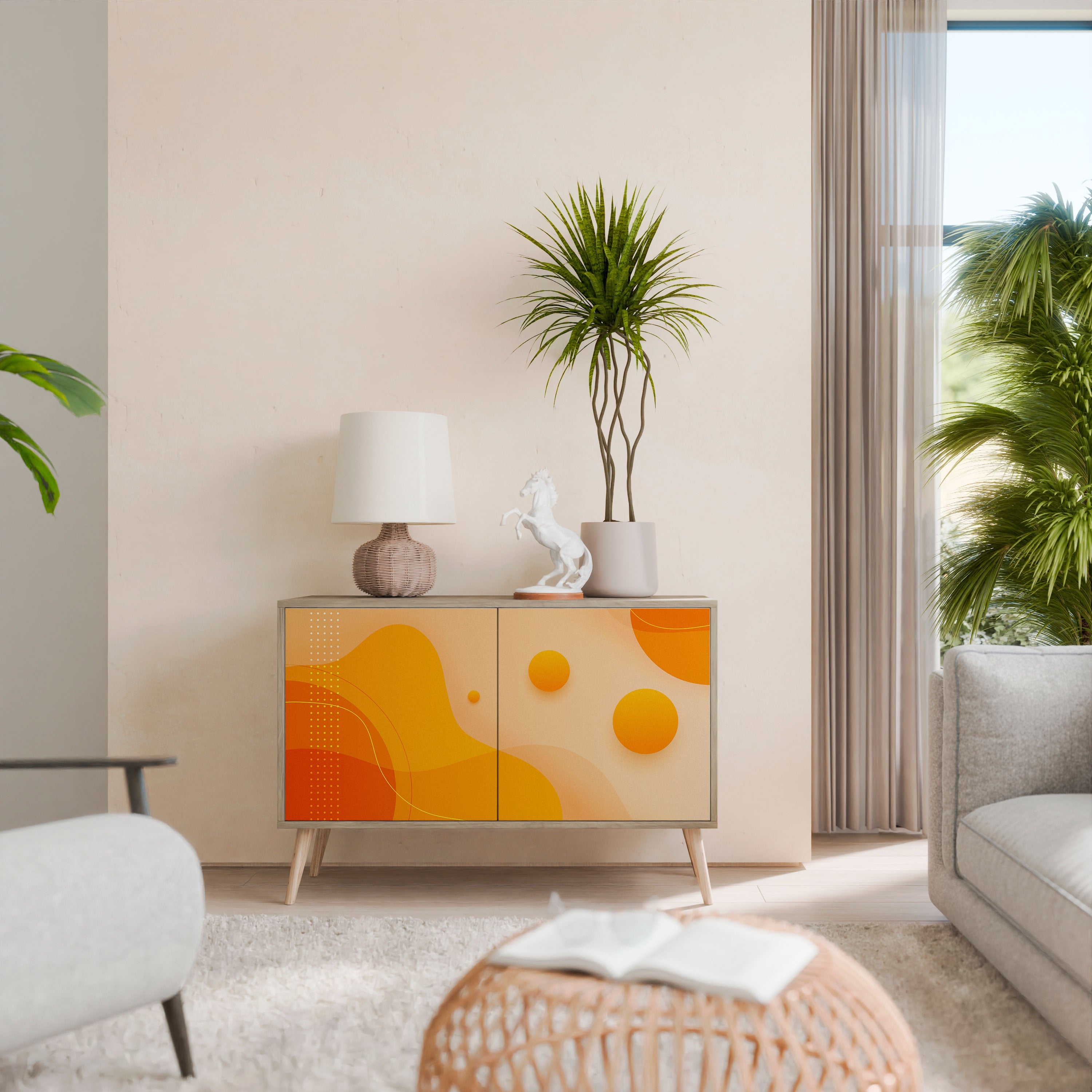 Buffet 2 portes effet chêne ORANGE ARRANGEMENT