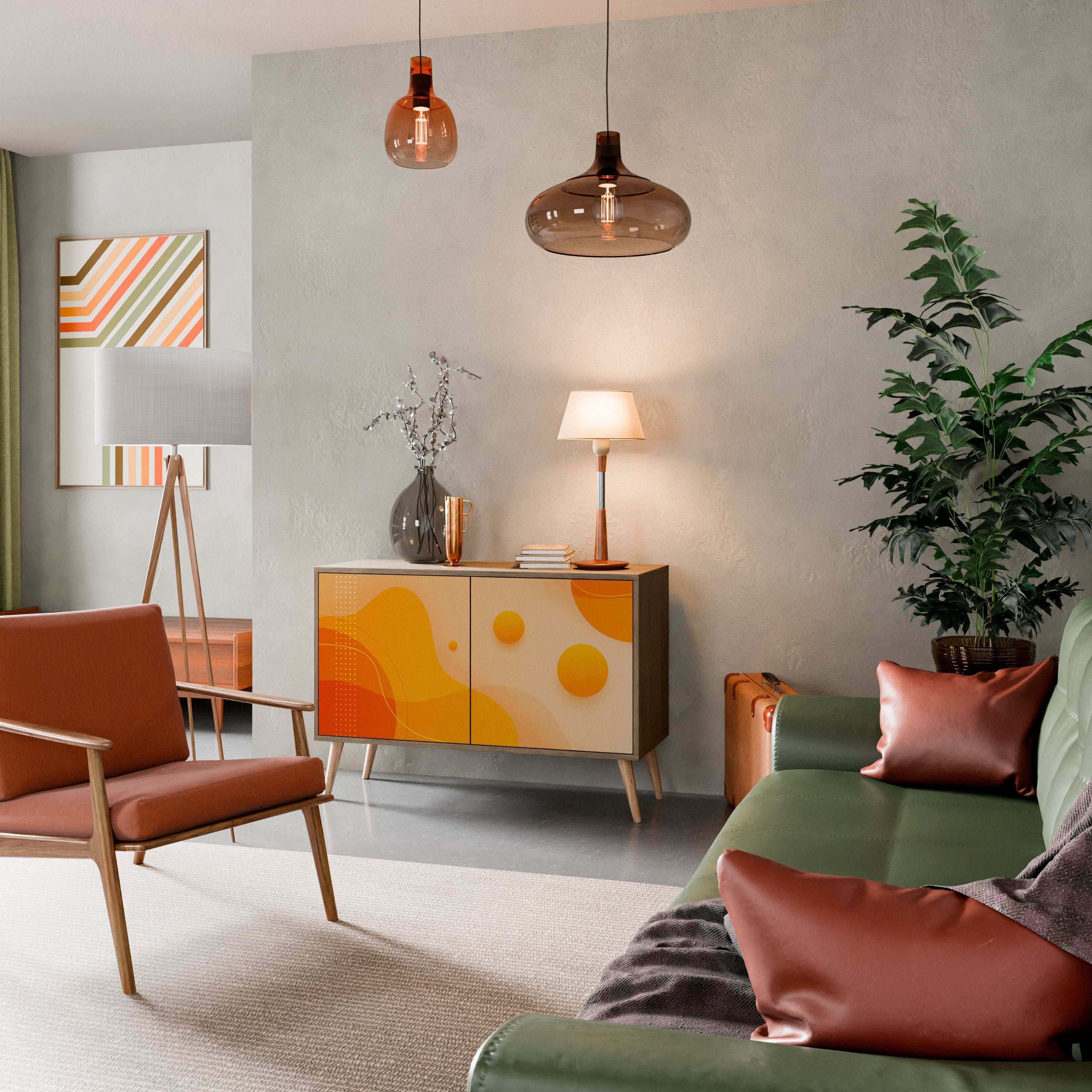 Buffet 2 portes effet chêne ORANGE ARRANGEMENT