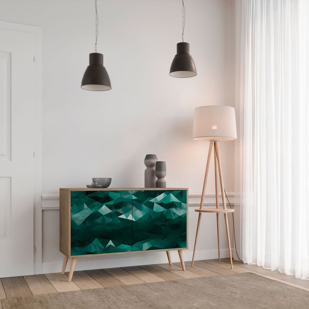 POLYGONAL FLOATING 2-Door Sideboard in Oak Effect