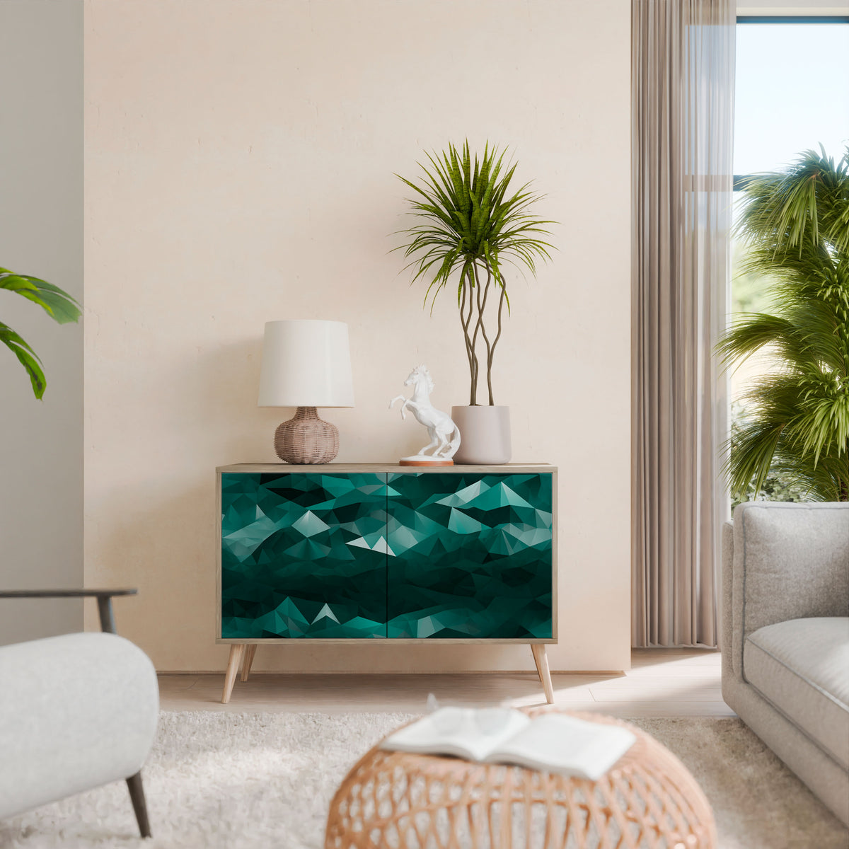 POLYGONAL FLOATING 2-Door Sideboard