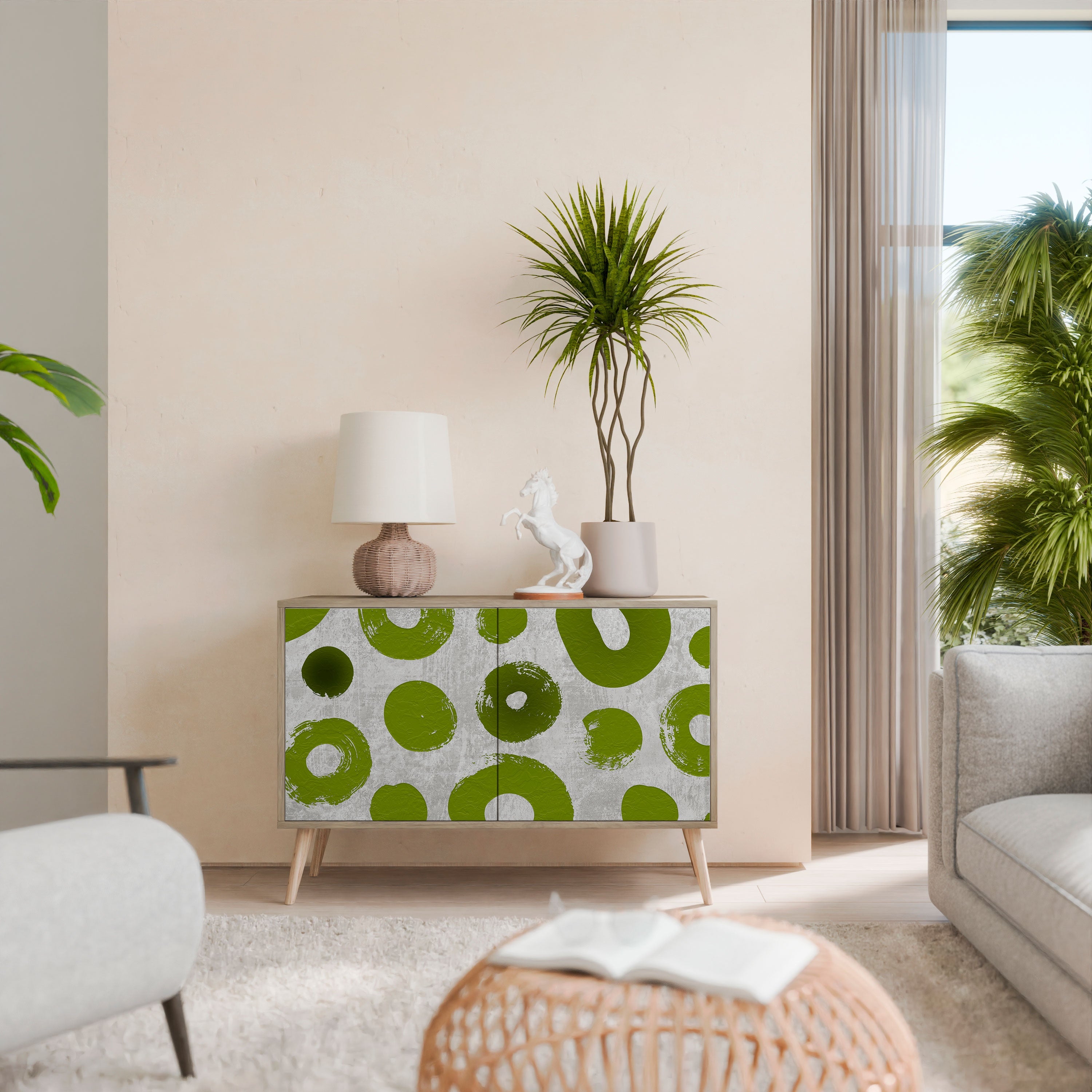 Buffet 2 portes GREEN RHAPSODY effet chêne