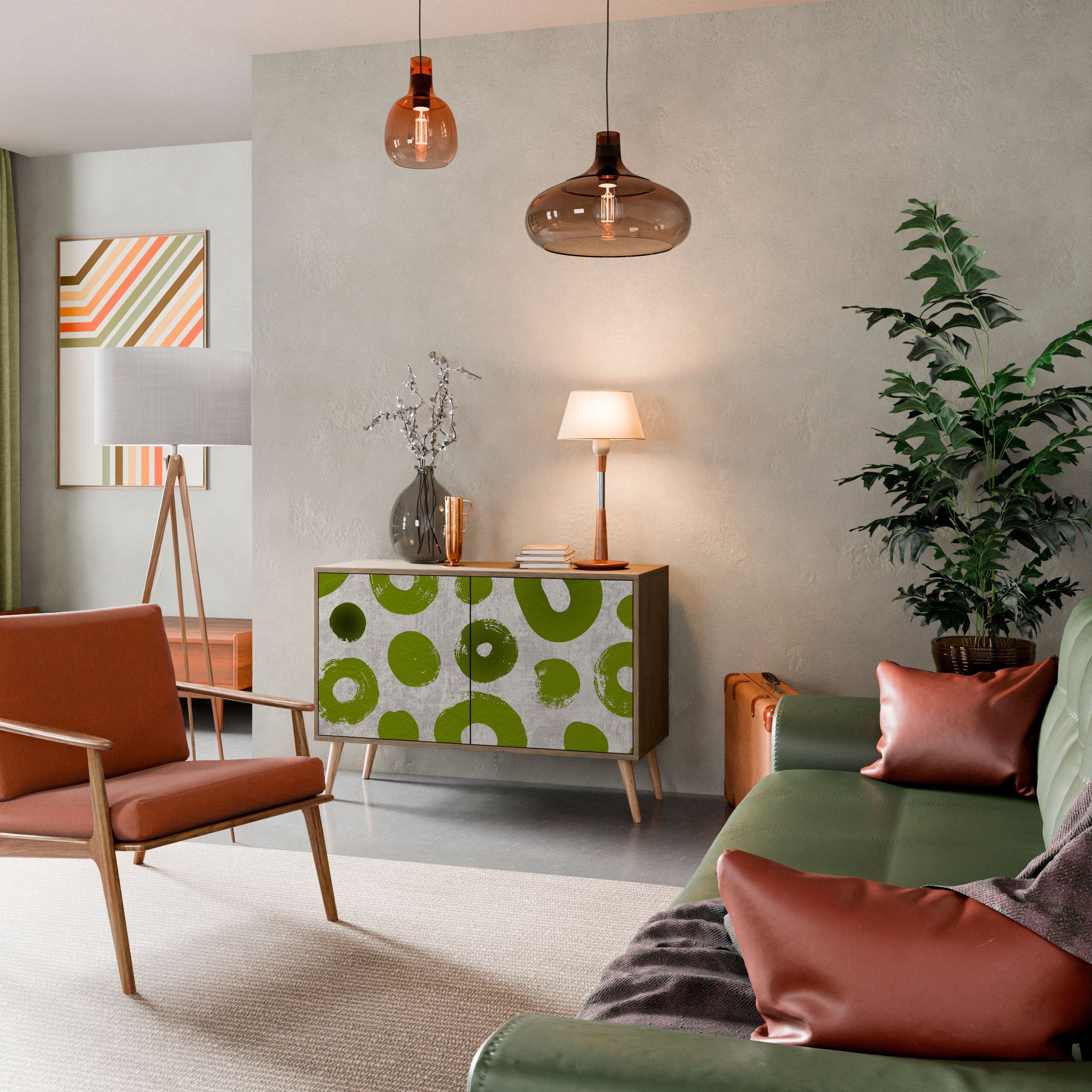 Buffet 2 portes GREEN RHAPSODY effet chêne