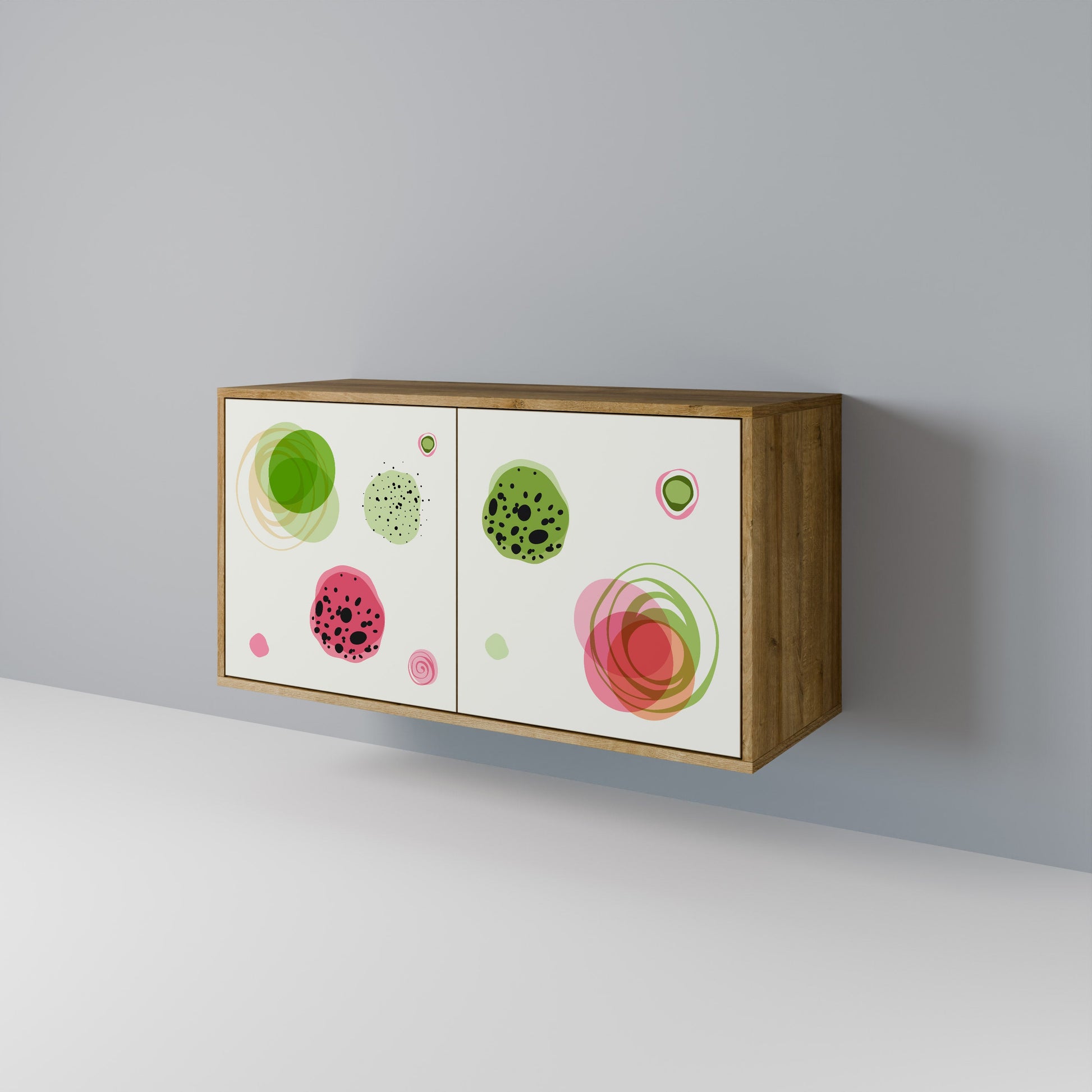 COLORFUL COSMOS 2-Door Sideboard in Oak Effect