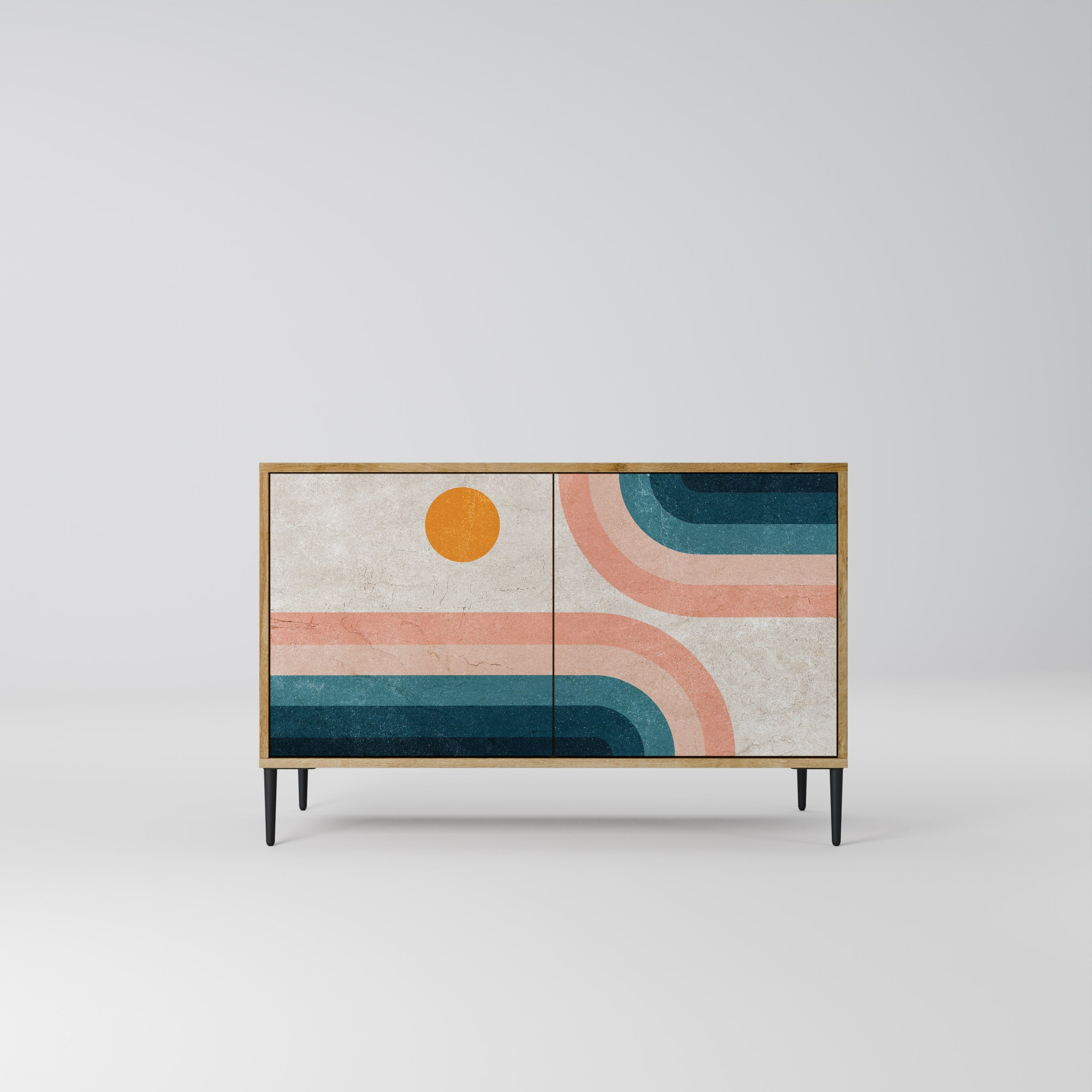 Buffet 2 portes TWO HALVES effet chêne