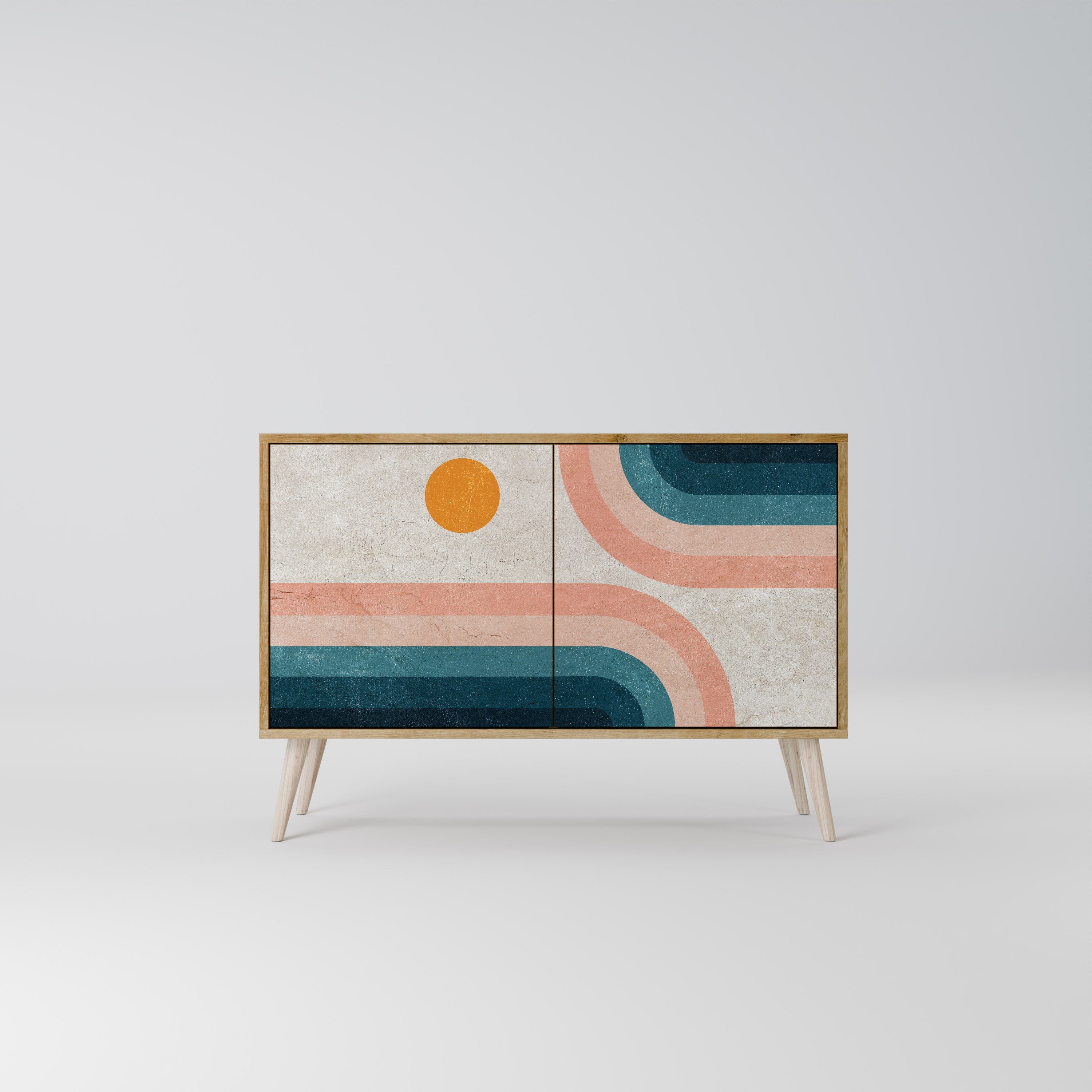 Buffet 2 portes TWO HALVES effet chêne