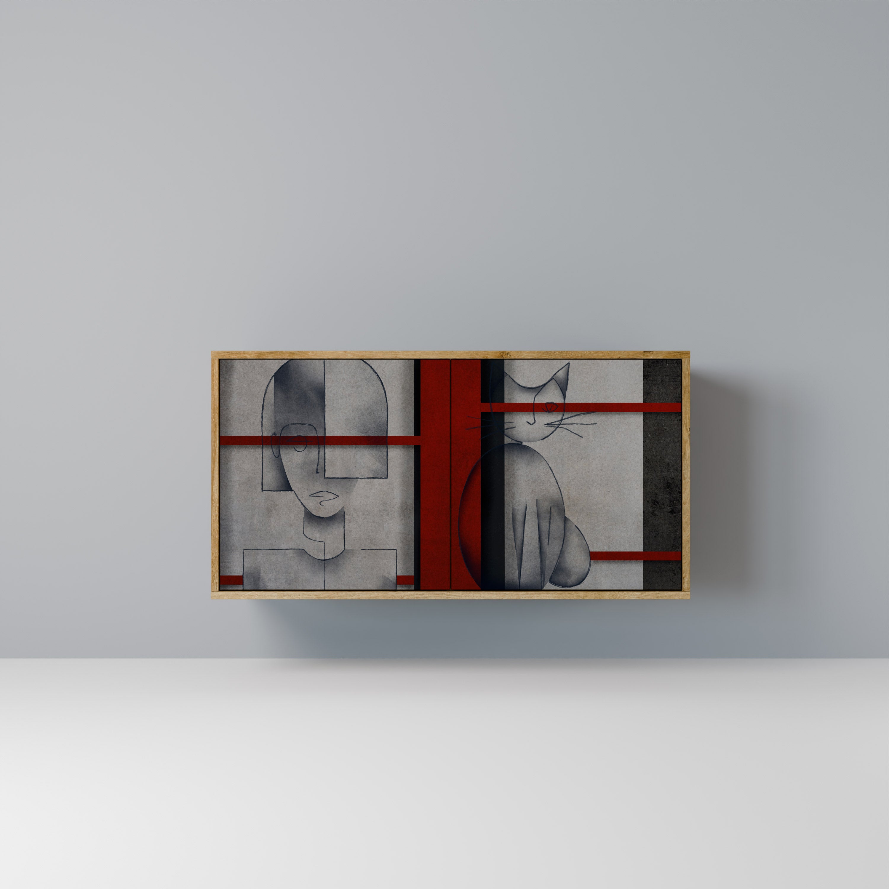 Buffet 2 portes GRAY FIGURES effet chêne