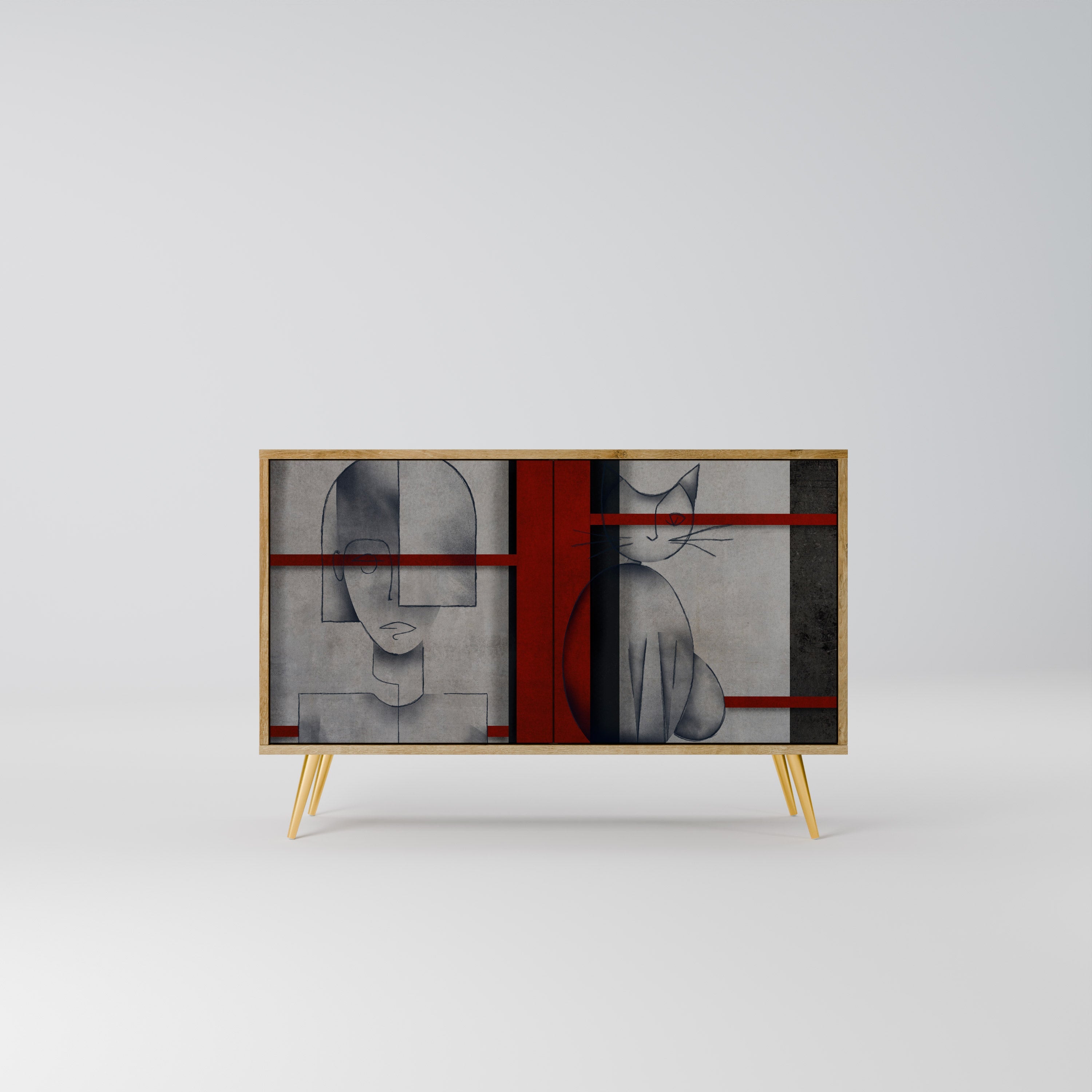 Buffet 2 portes GRAY FIGURES effet chêne