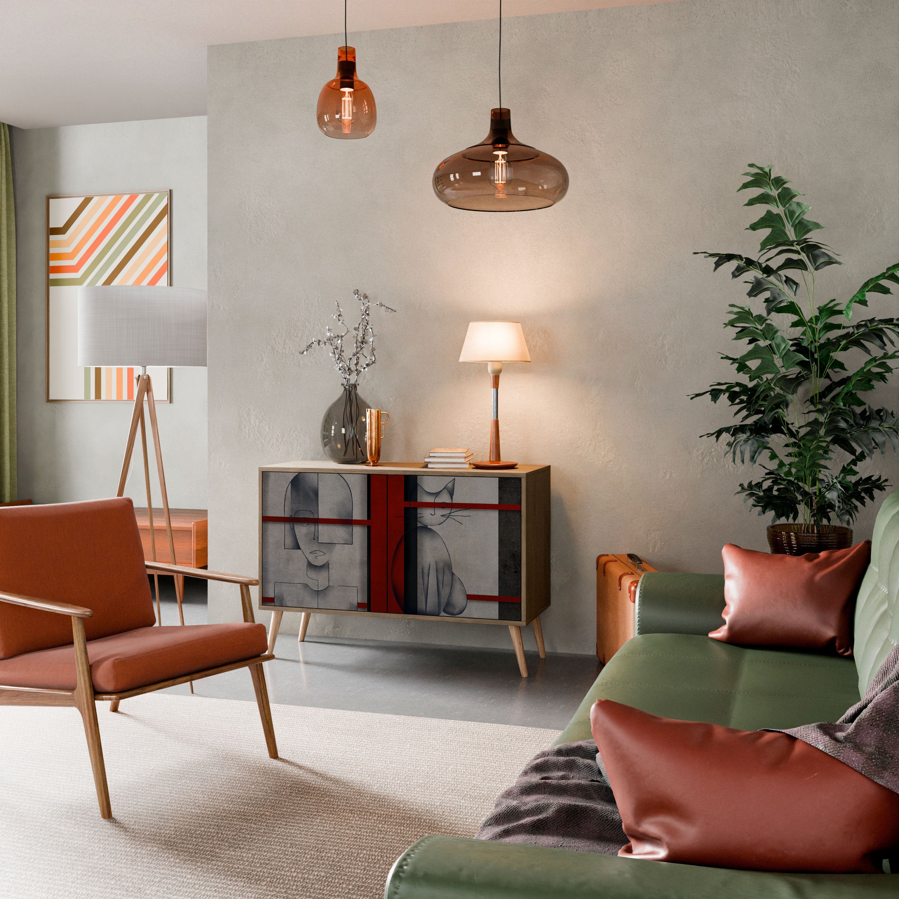 Buffet 2 portes GRAY FIGURES effet chêne