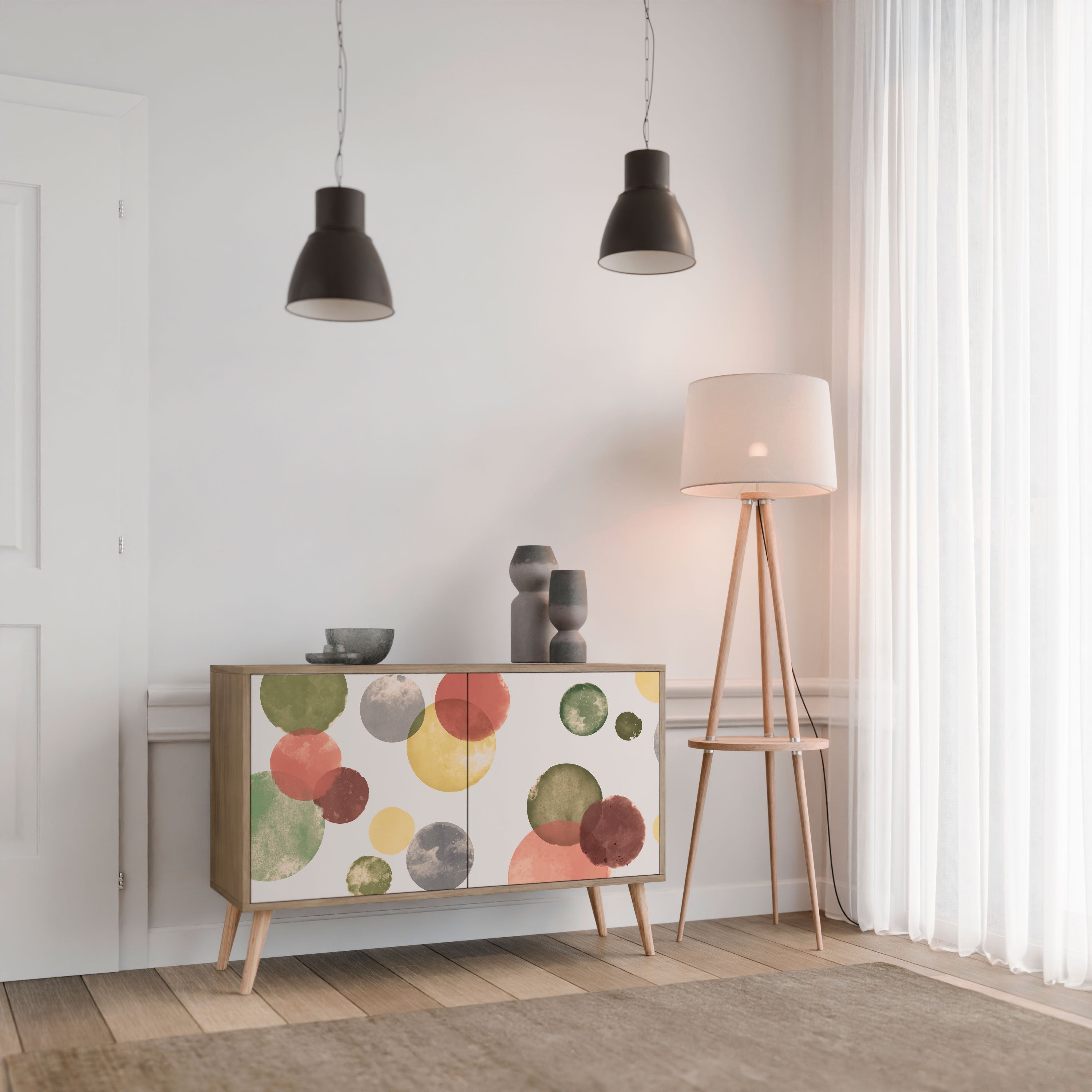 Buffet 2 portes FLEETING HAPPINESS effet chêne