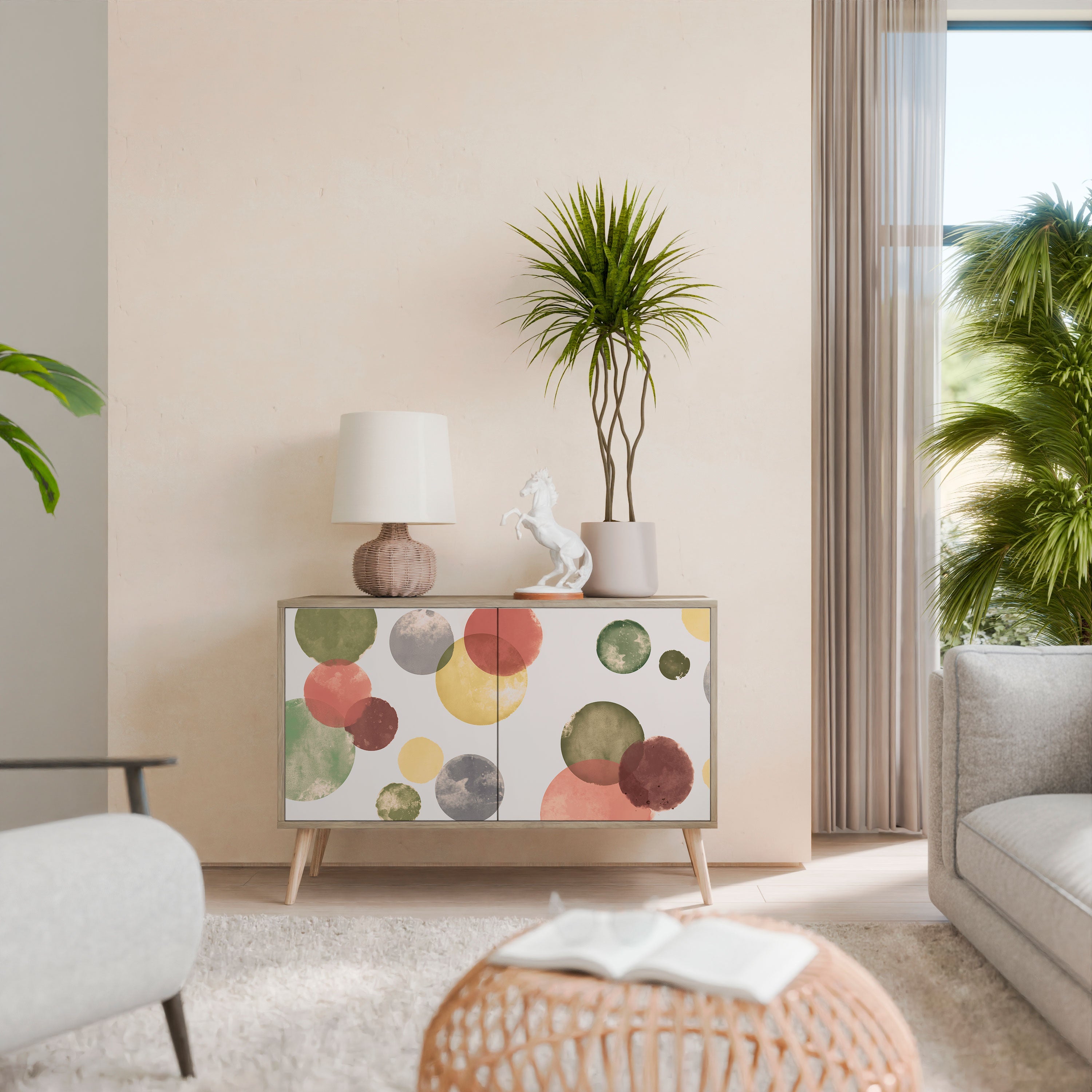 Buffet 2 portes FLEETING HAPPINESS effet chêne