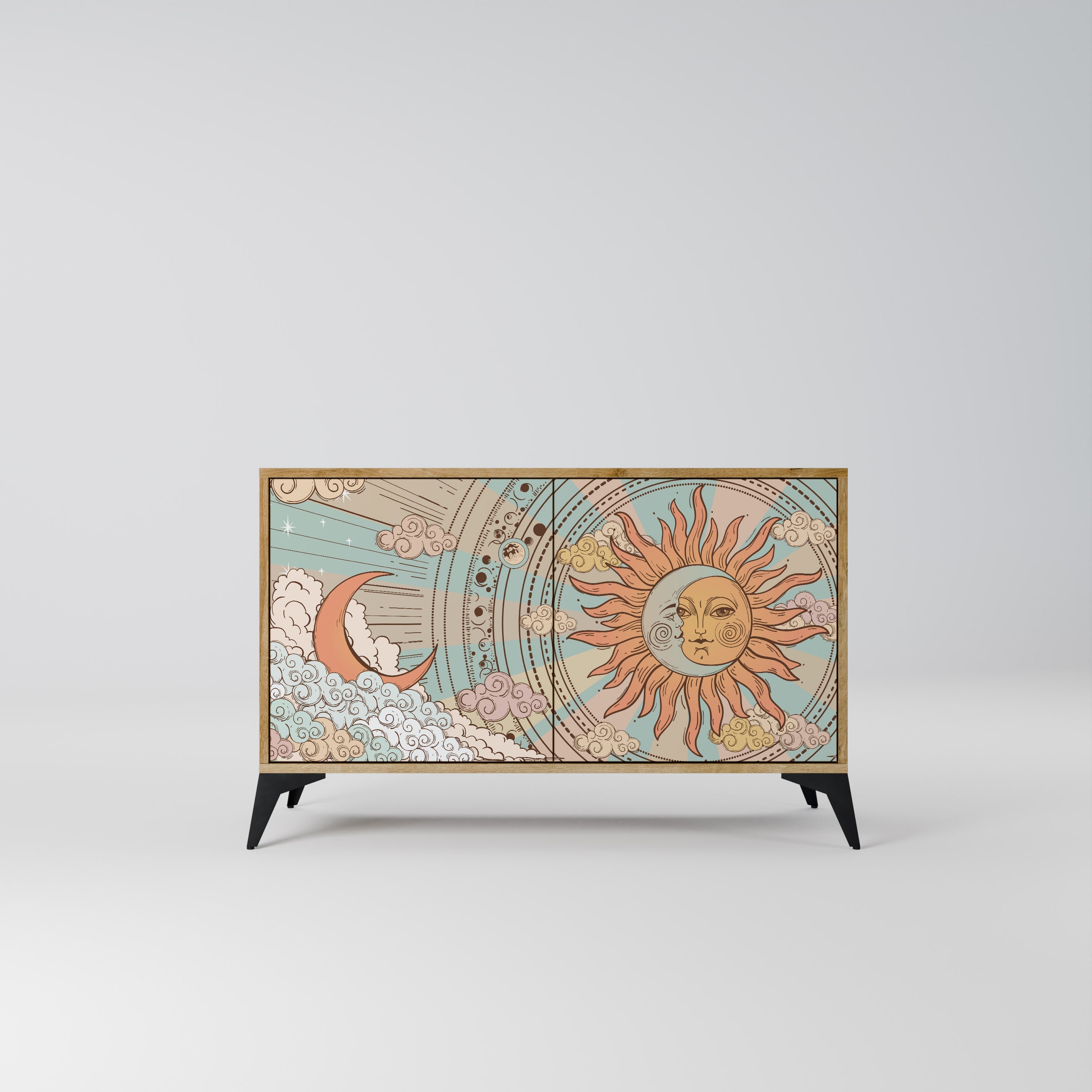 MYSTICAL STRUCTURE 2-Door Sideboard in Oak Effect