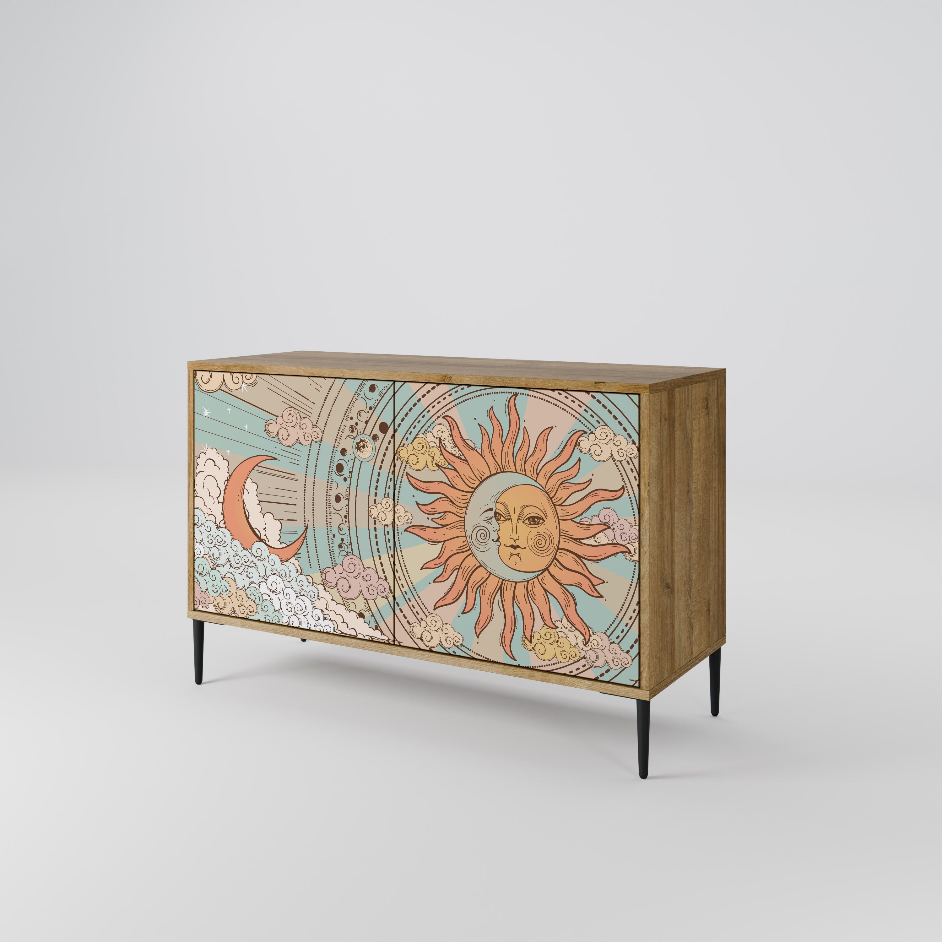 MYSTICAL STRUCTURE 2-Door Sideboard in Oak Effect
