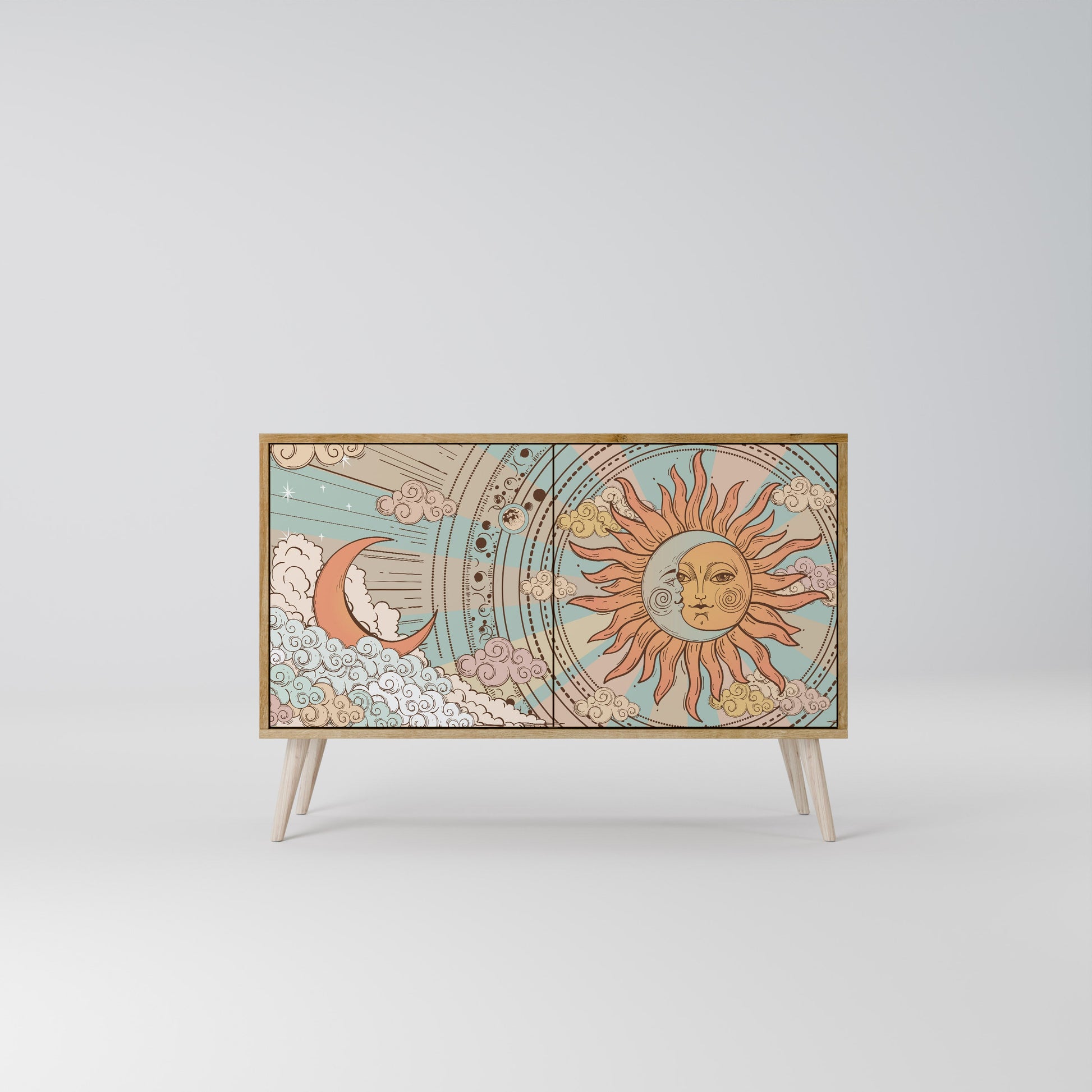 MYSTICAL STRUCTURE 2-Door Sideboard in Oak Effect