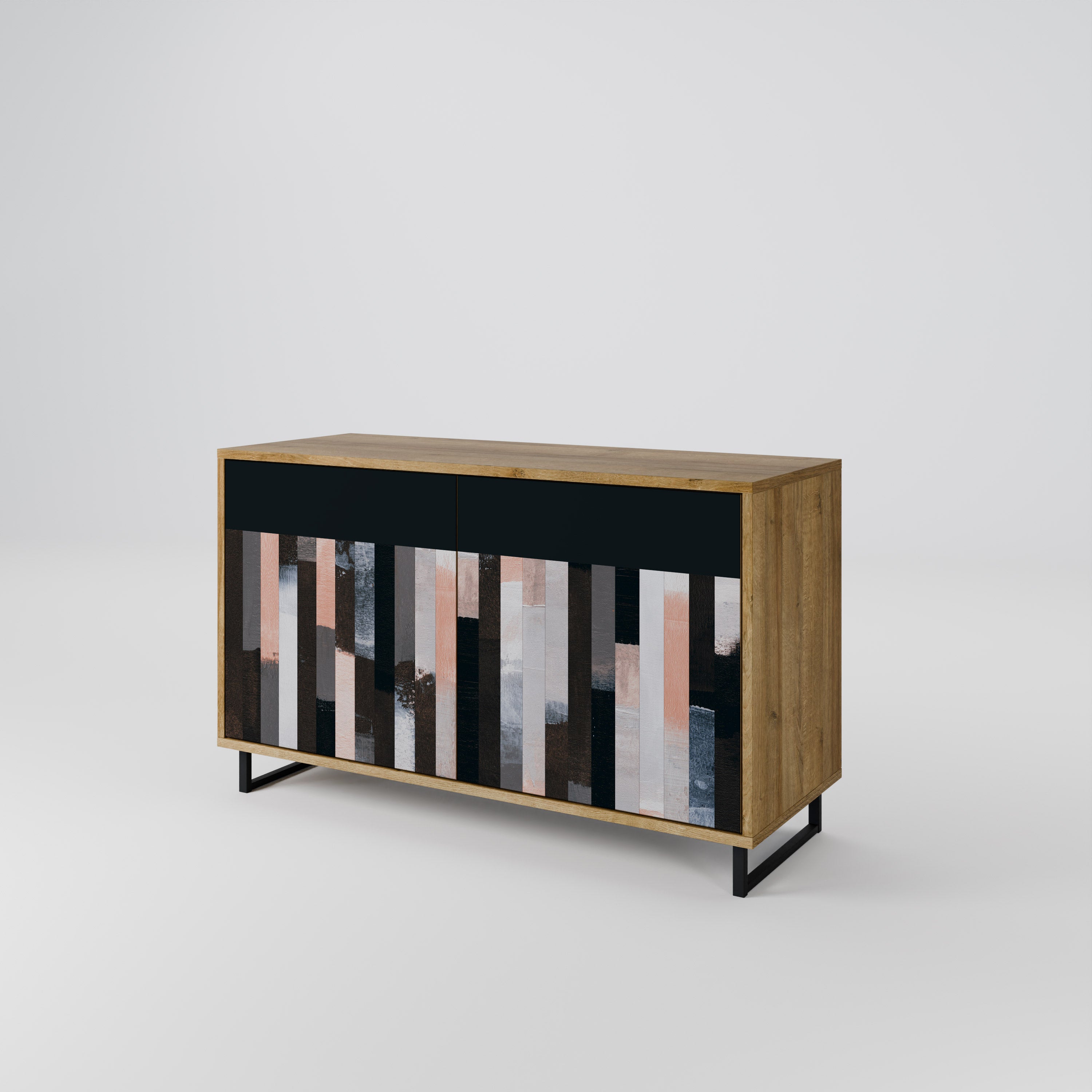 COLLAGE OF RECTANGLES 2-Door Sideboard in Oak Effect