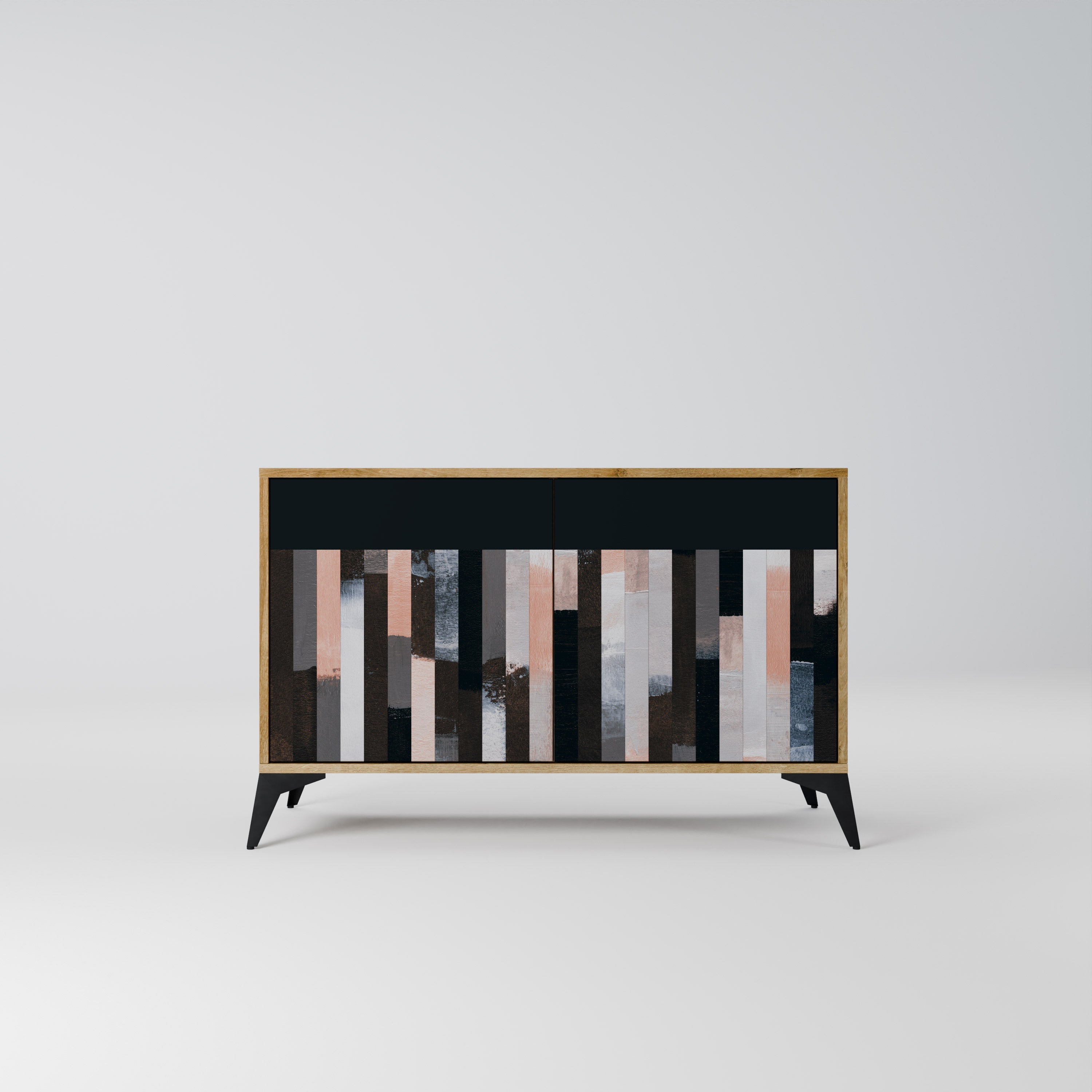 COLLAGE OF RECTANGLES 2-Door Sideboard in Oak Effect