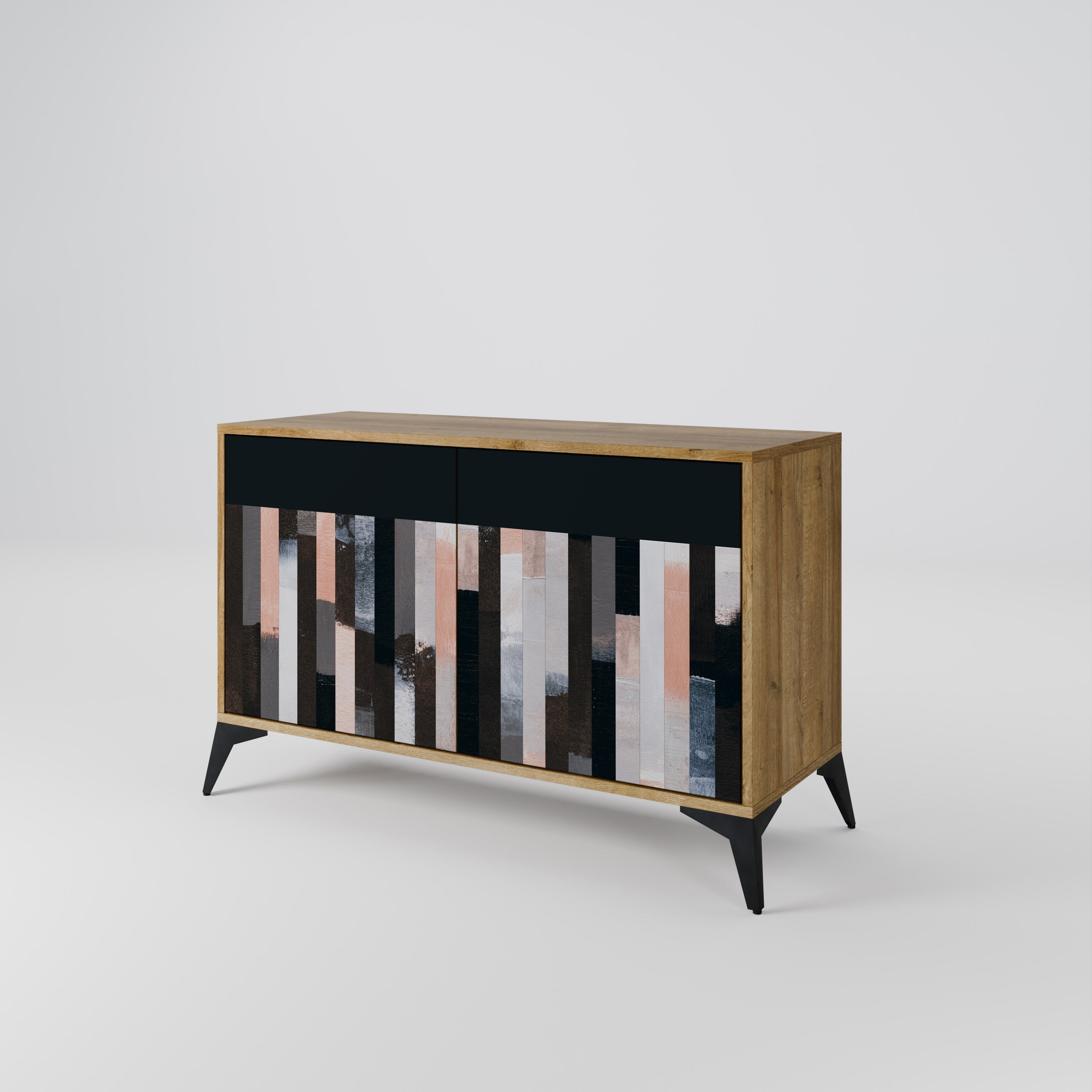 COLLAGE OF RECTANGLES 2-Door Sideboard in Oak Effect
