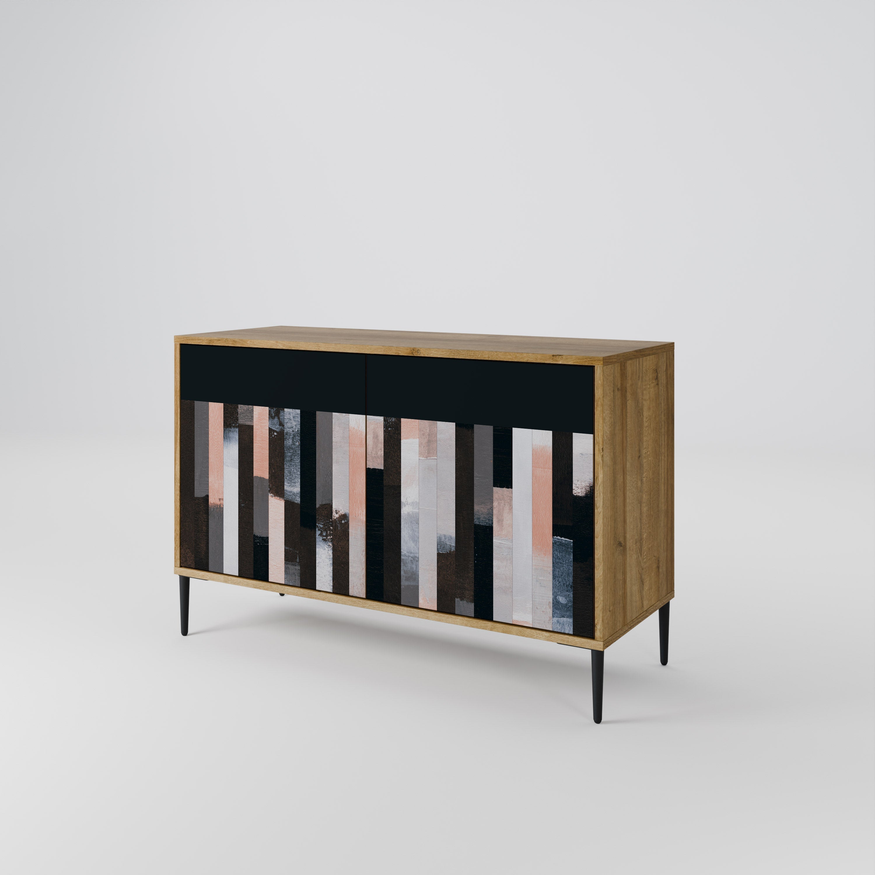 COLLAGE OF RECTANGLES 2-Door Sideboard in Oak Effect