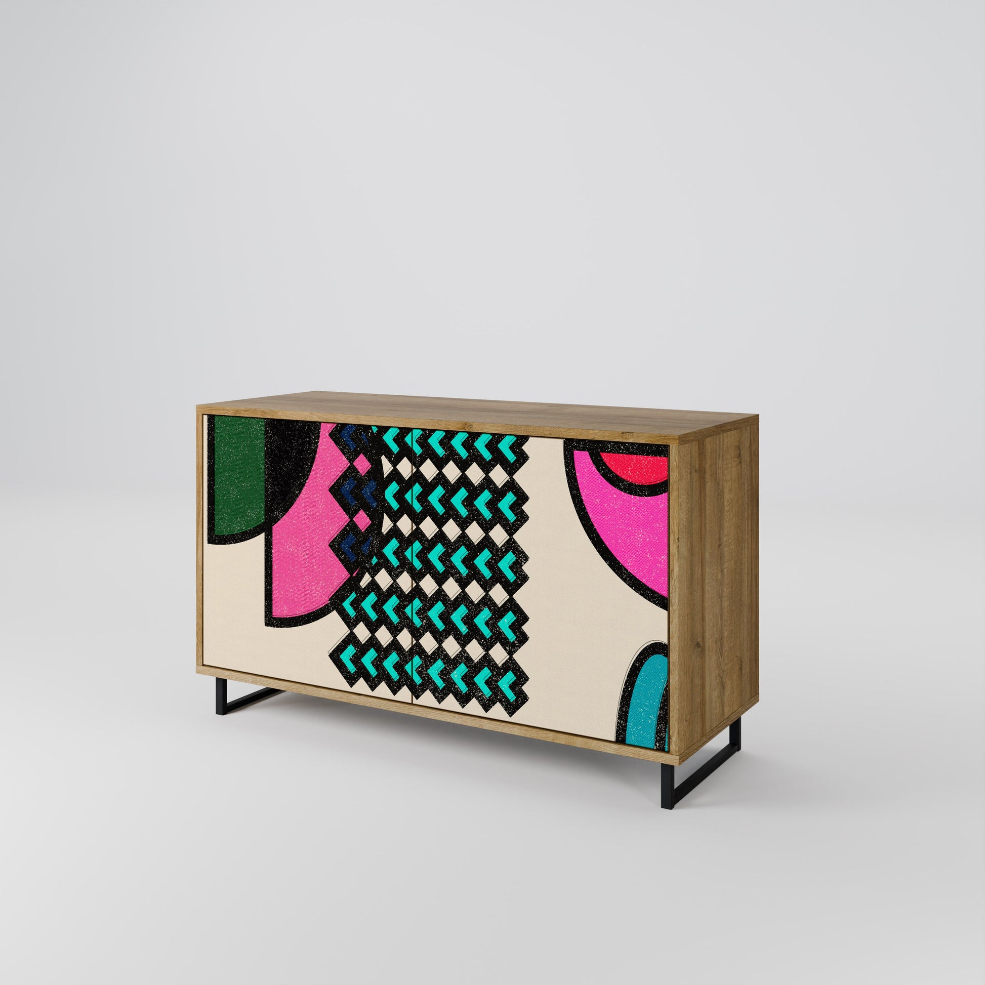 GEOMETRIC RHAPSODY 2-Door Sideboard in Oak Effect