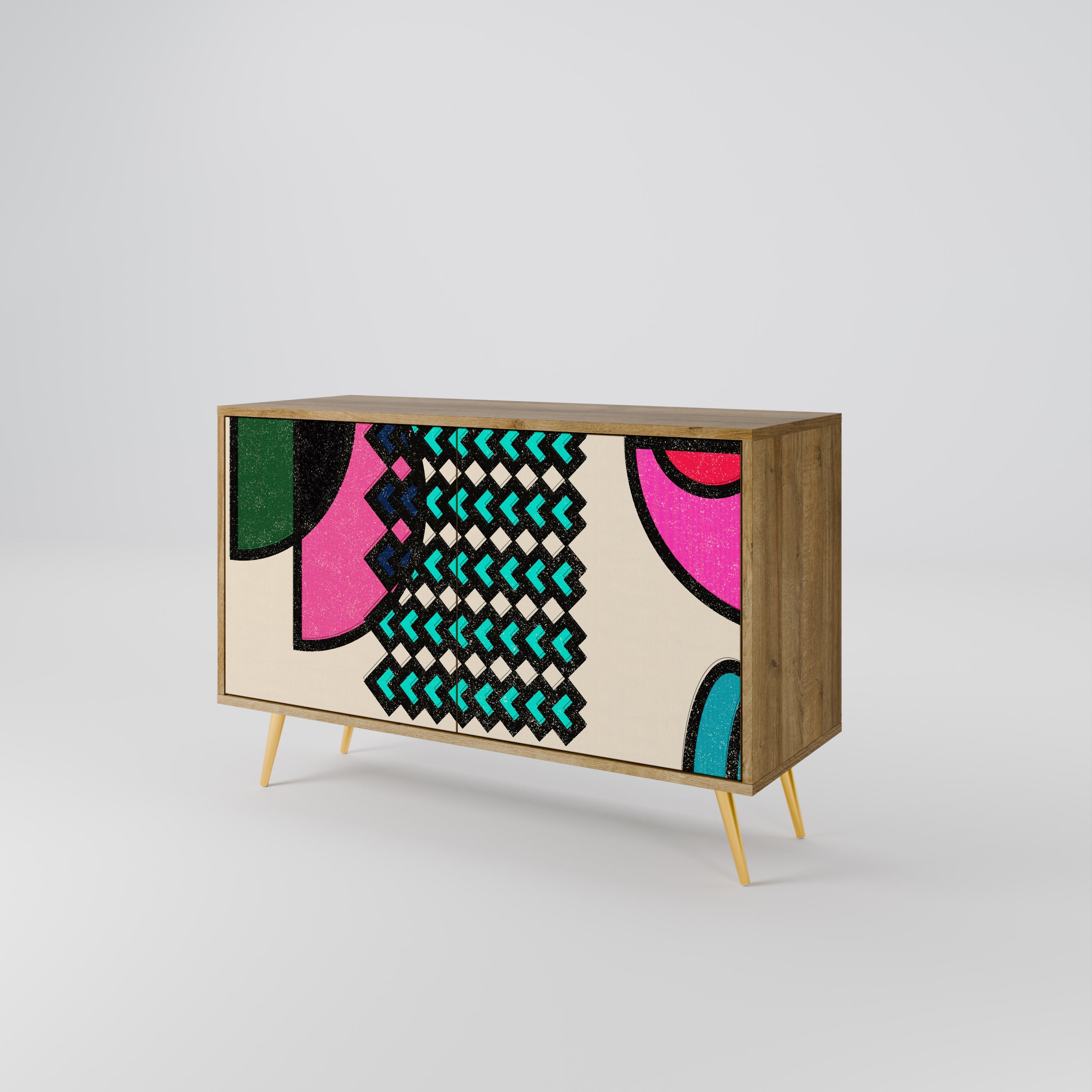 GEOMETRIC RHAPSODY 2-Door Sideboard in Oak Effect