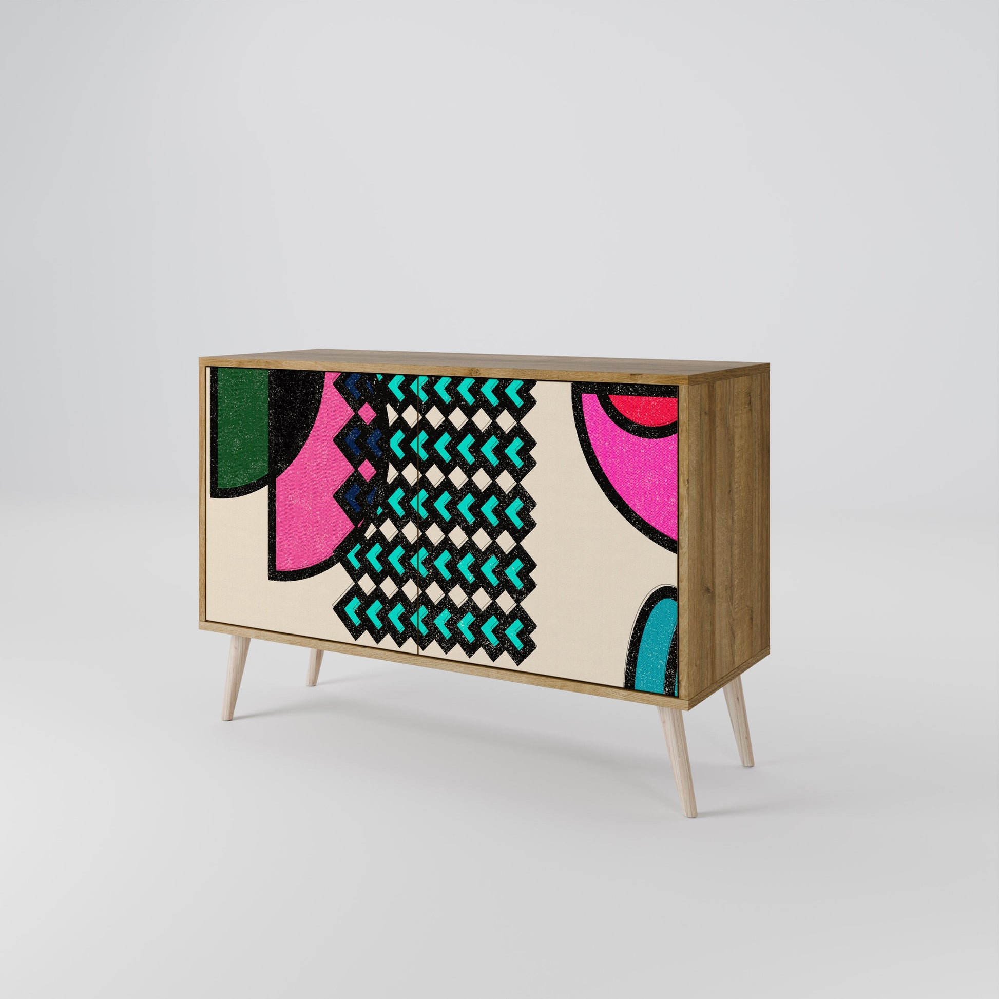 GEOMETRIC RHAPSODY 2-Door Sideboard in Oak Effect