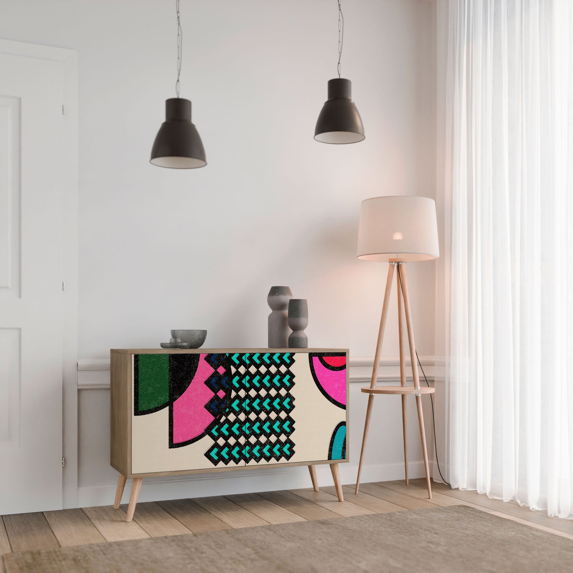 GEOMETRIC RHAPSODY 2-Door Sideboard in Oak Effect